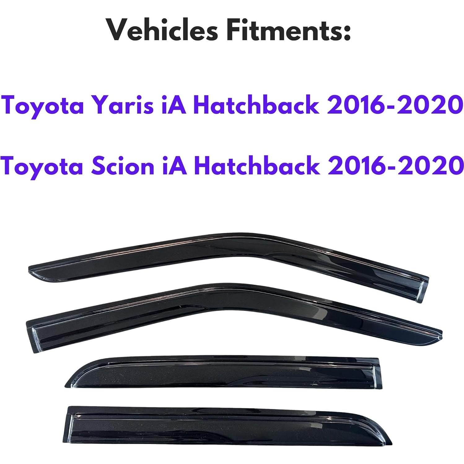 Visera de Ventana KPY para Toyota Yaris iA 2016-2020, Negro