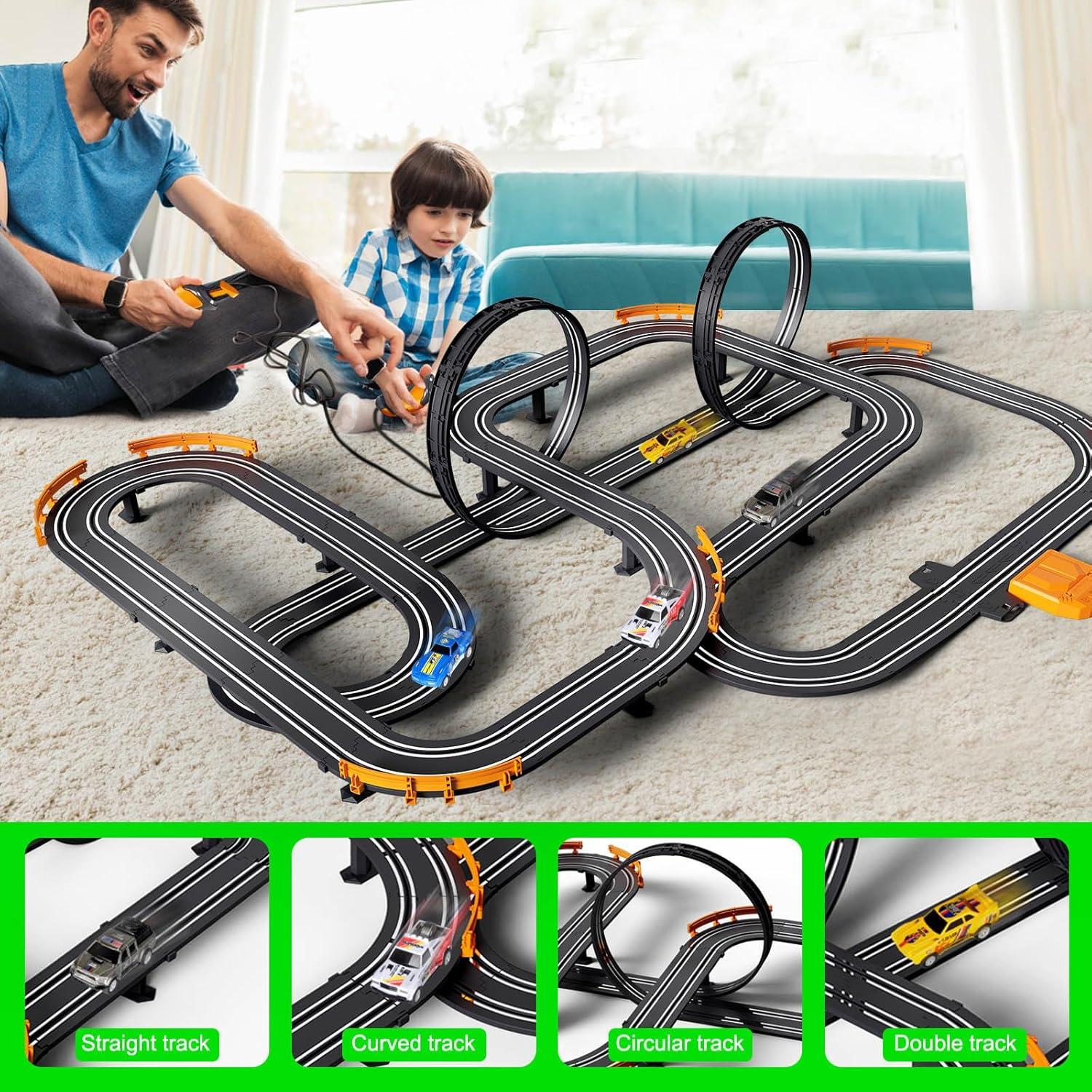 Juego de Pista de Coches Eléctrico TA 1:64 con 4 Coches