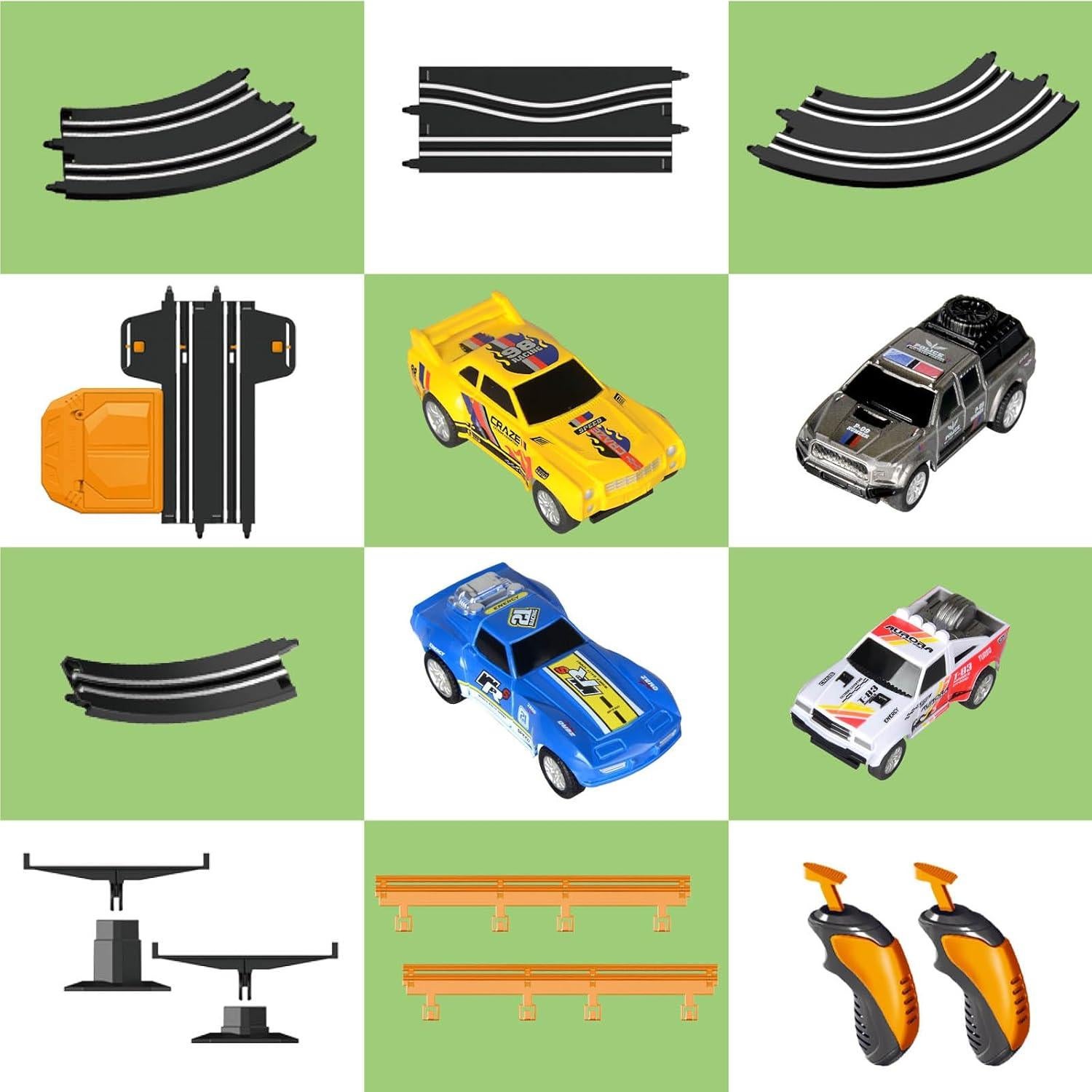 Juego de Pista de Coches Eléctrico TA 1:64 con 4 Coches