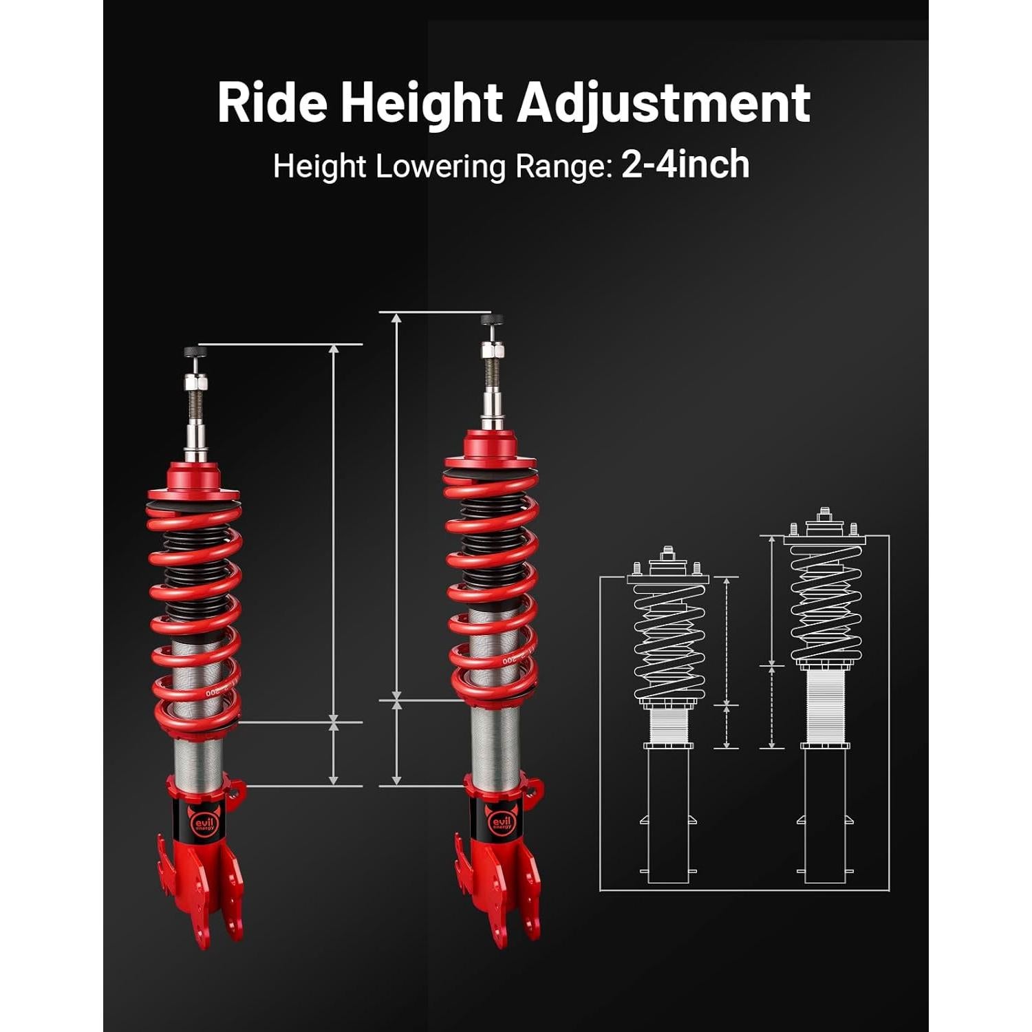 Coilovers Ajustables EVIL ENERGY para Toyota Yaris 2013-2019