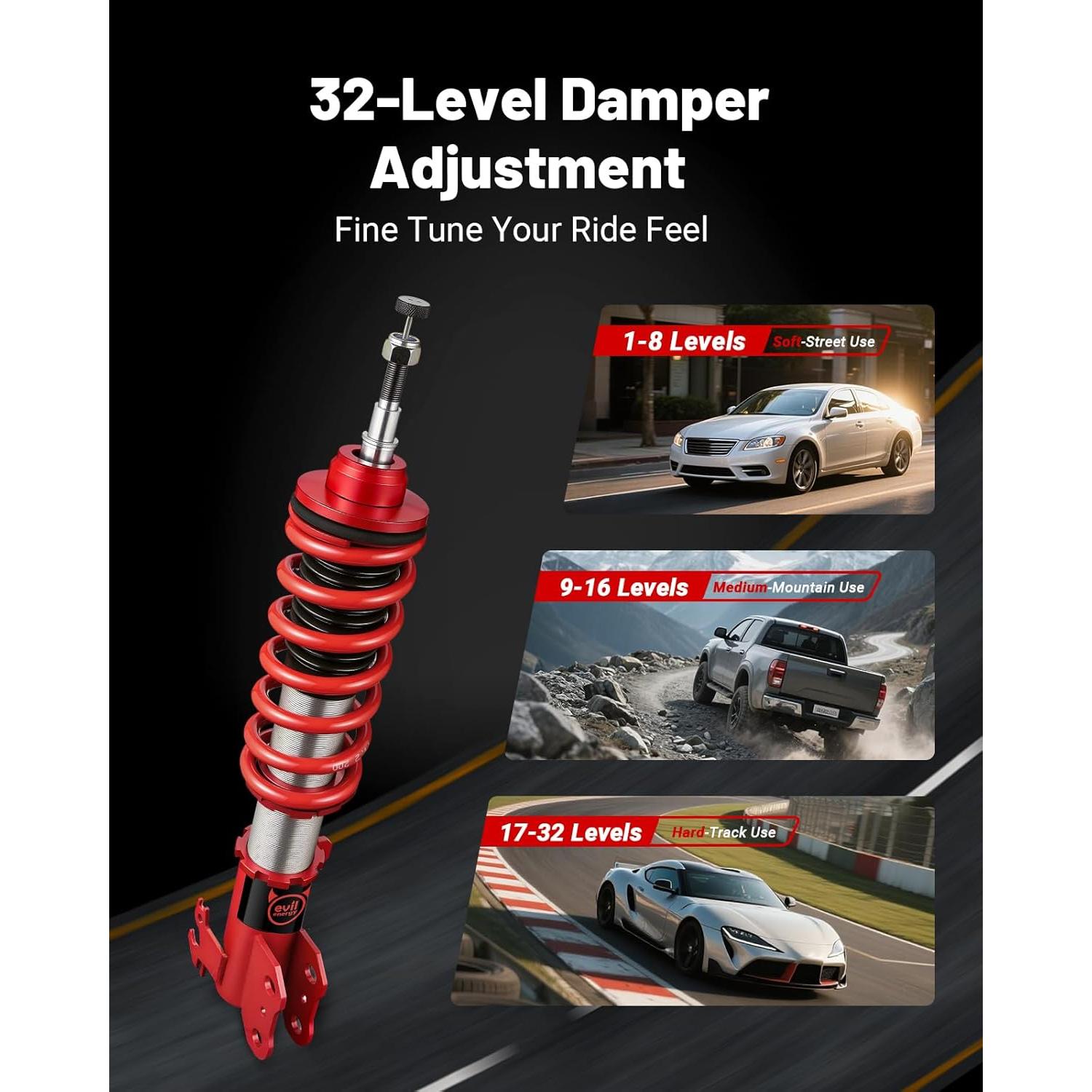 Coilovers Ajustables EVIL ENERGY para Toyota Yaris 2013-2019