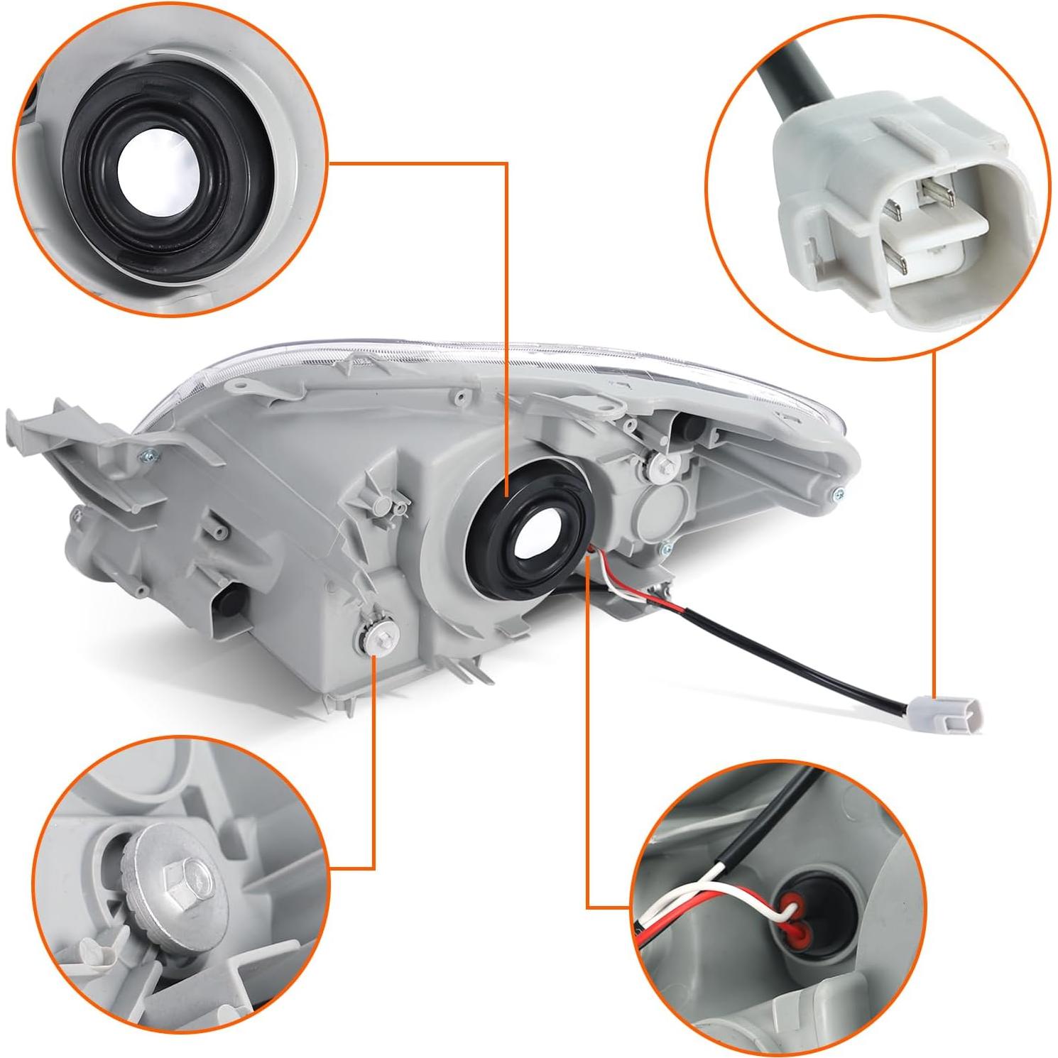 Juego de Faros BLACKHORSE-RACING para Toyota Yaris 2007-2011