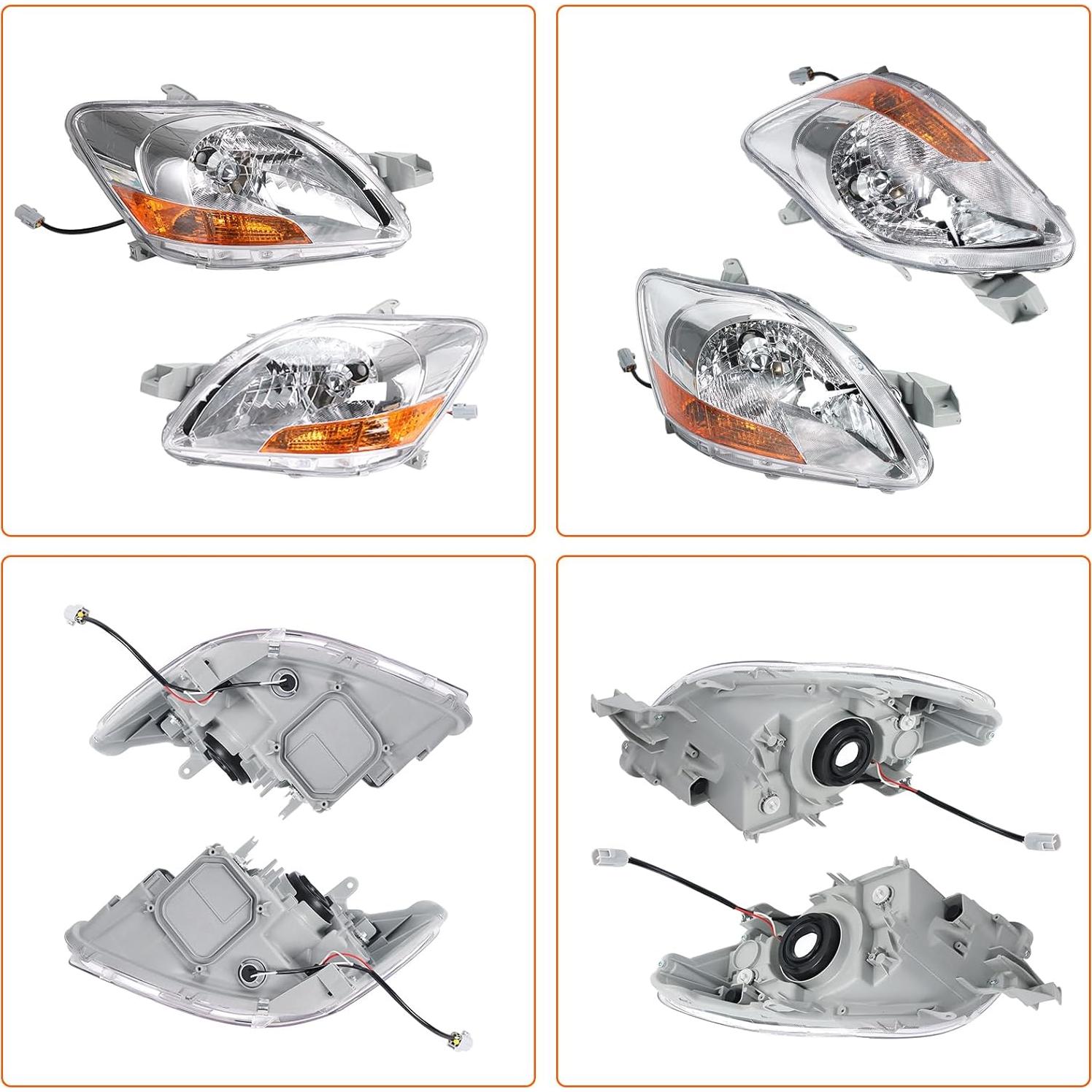 Juego de Faros BLACKHORSE-RACING para Toyota Yaris 2007-2011