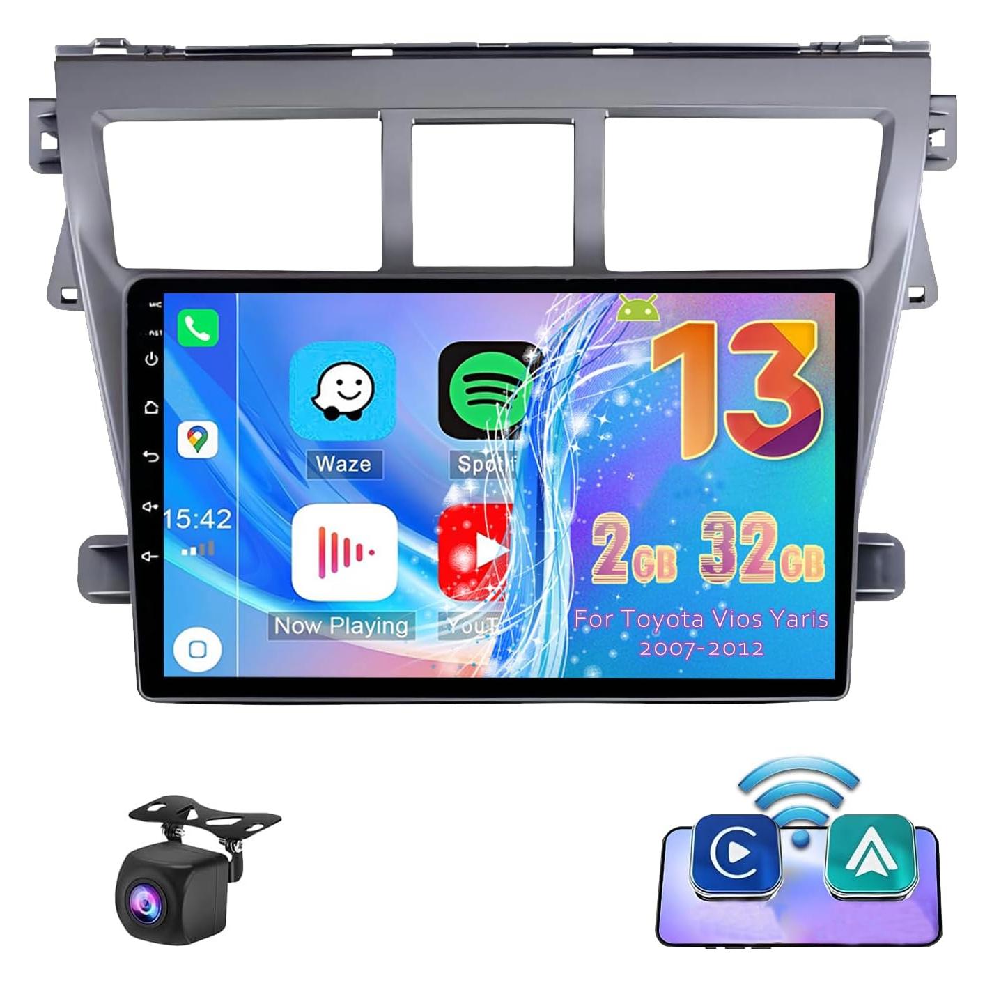 Estéreo de Coche Android 13 9" IKASEFU Toyota Vios Yaris