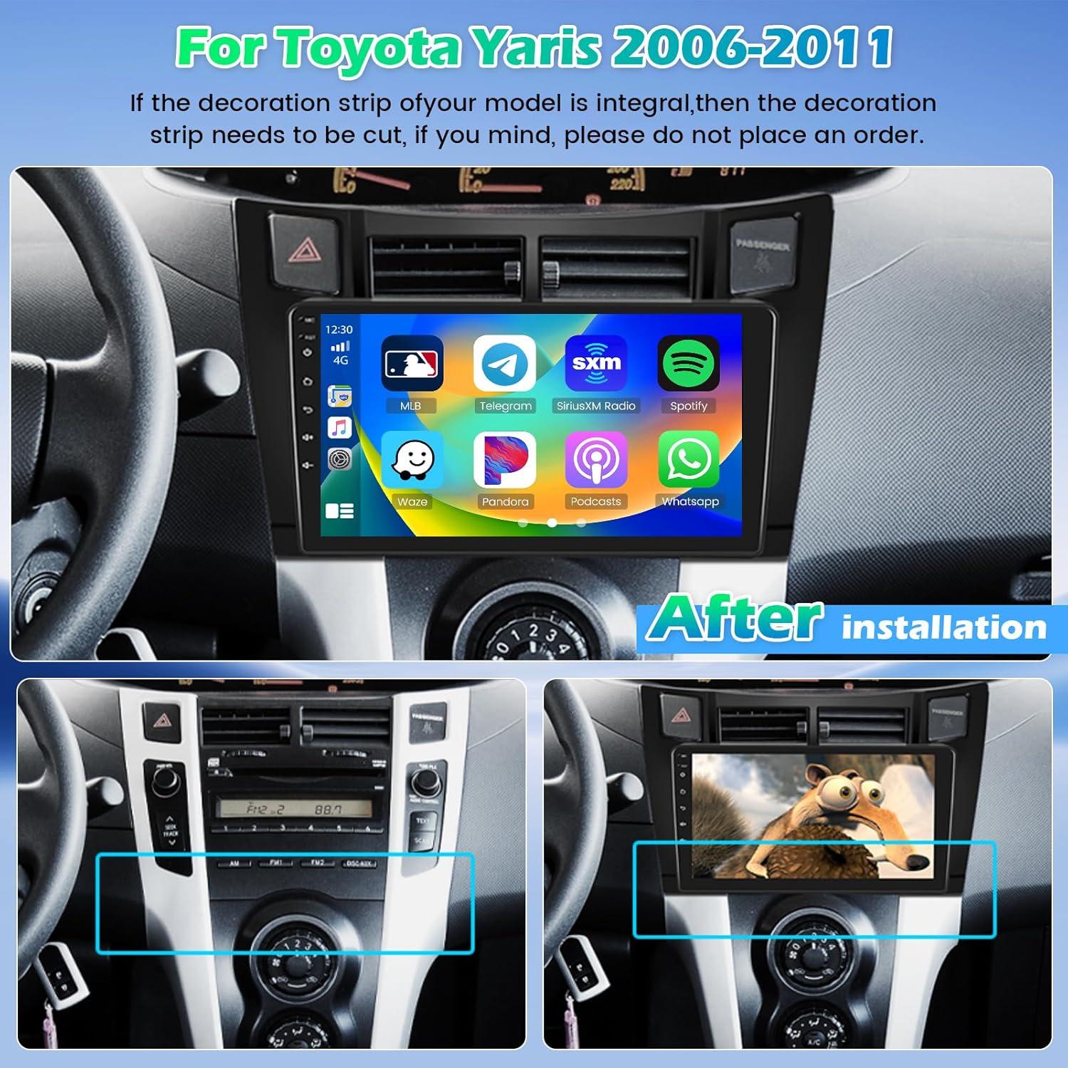 Estéreo de Coche Roinvou para Toyota Yaris 2006-2011 9"