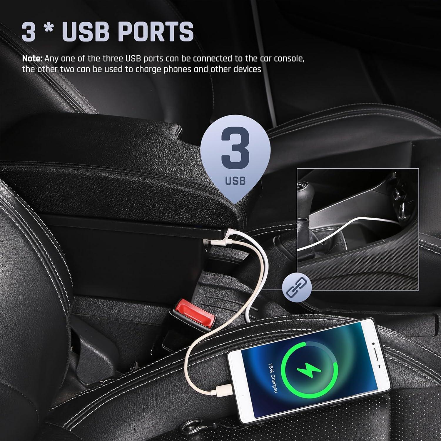 Caja de Almacenamiento para Apoyabrazos YJYWZH Toyota Hilux con 3 USB