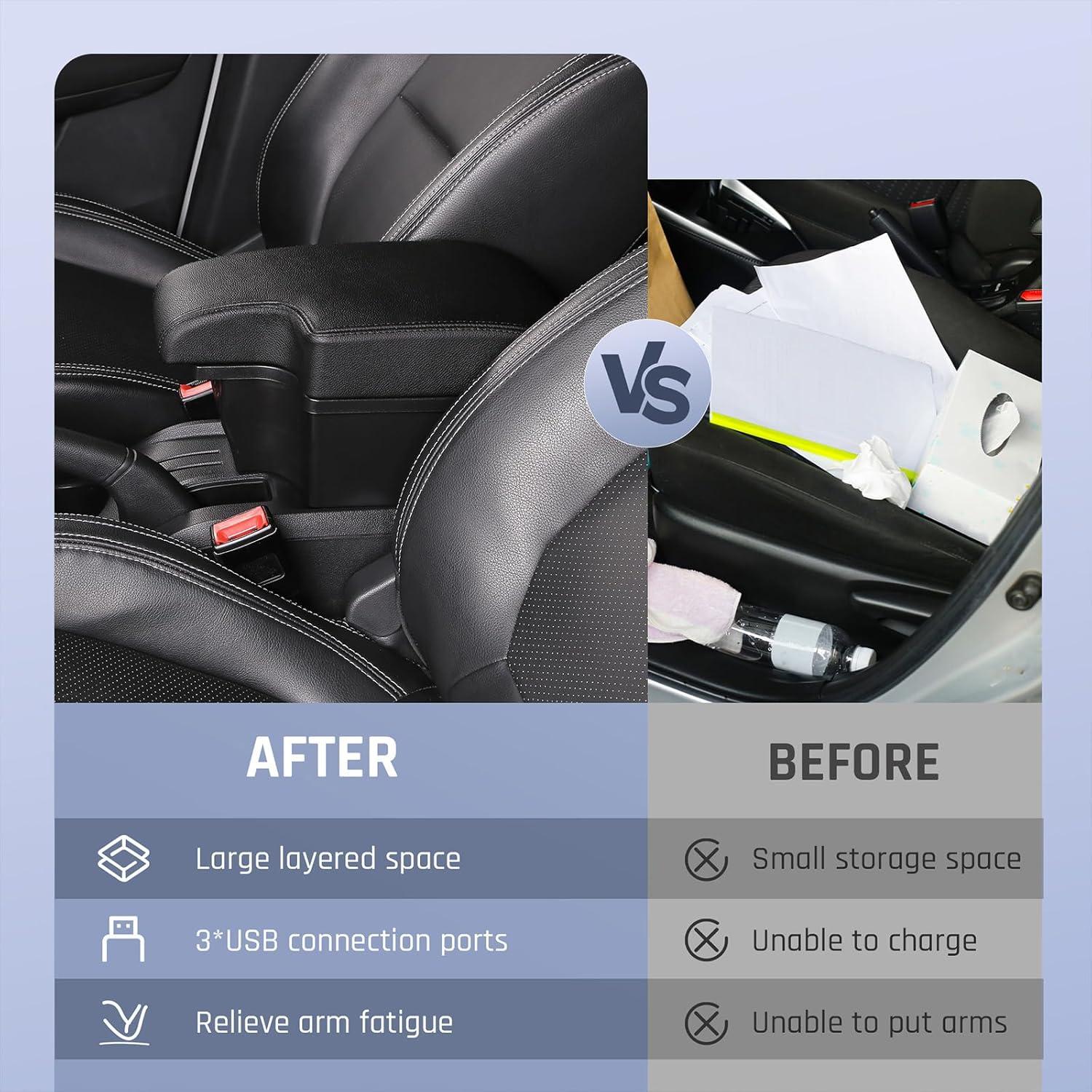 Caja de Almacenamiento para Apoyabrazos YJYWZH Toyota Hilux con 3 USB