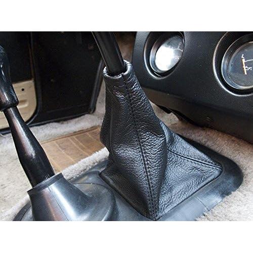 Funda de Cambio RedlineGoods para Toyota Hilux 1981-83 - Cuero Italiano Negro con Hilo Azul