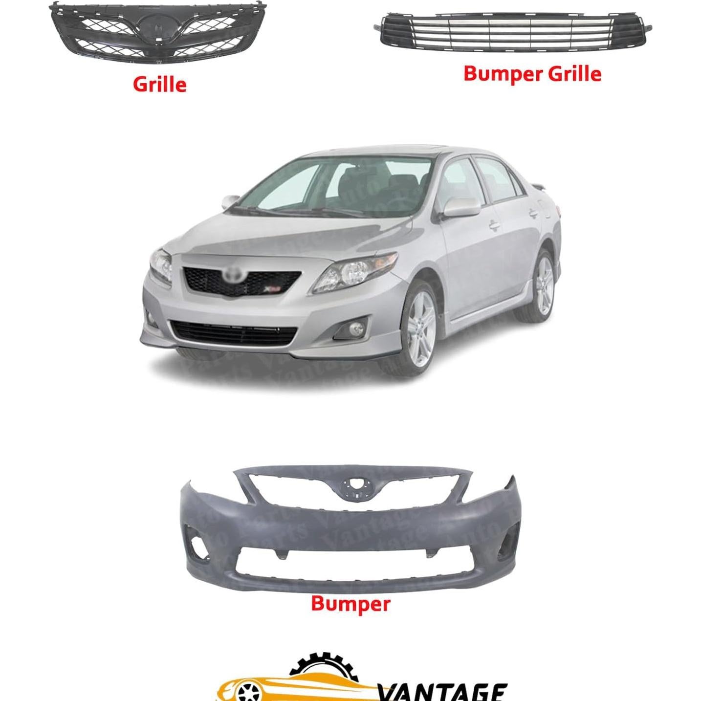 Cubierta Parachoques Delantero + Rejillas Vantage Toyota Corolla 2011-2013