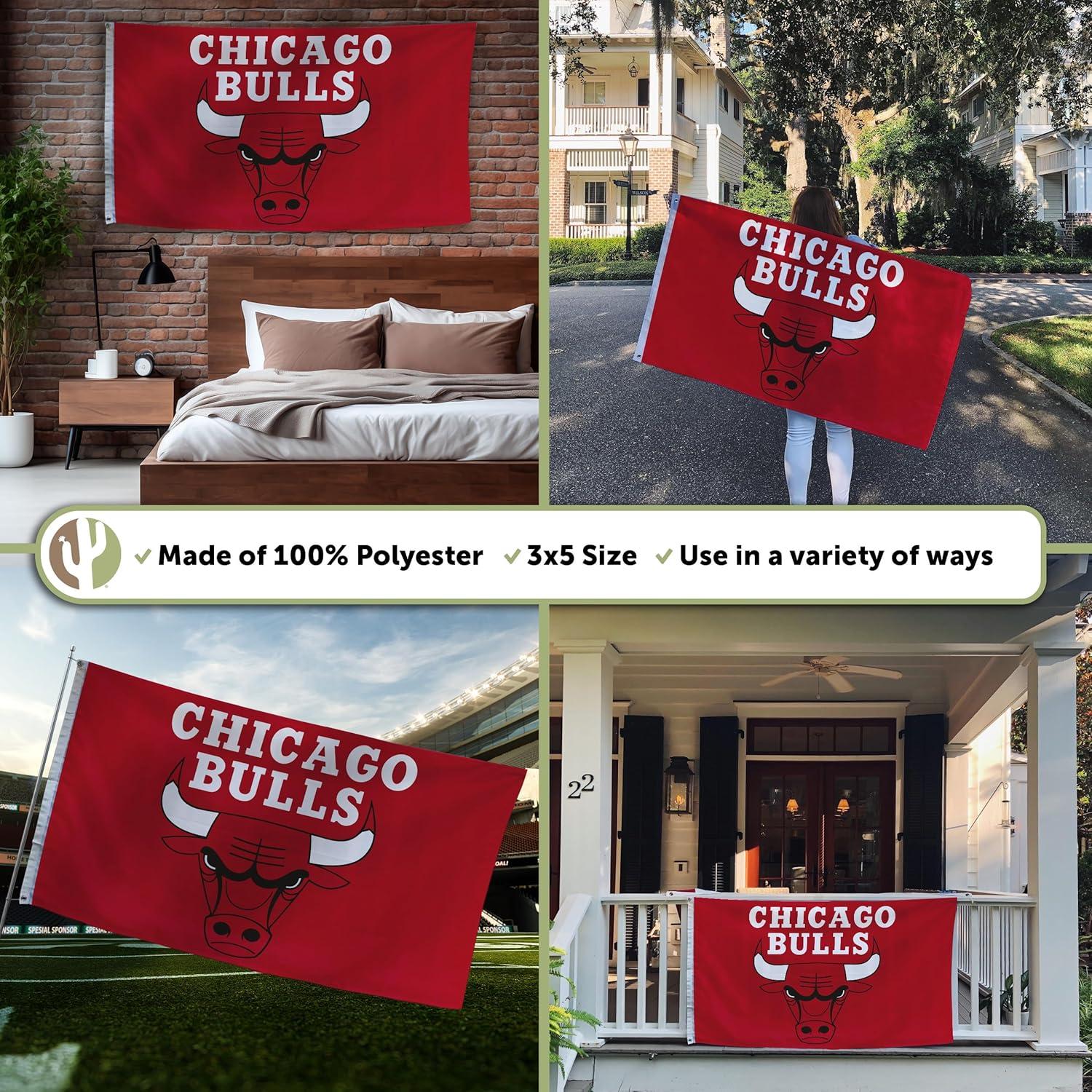 Bandera Chicago Bulls Desert Cactus 3x5 pies 100% Poliéster