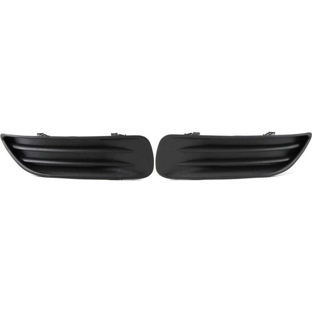DAT AUTO PARTS Front Right Passenger, Left Driver Side Bumper Fog Light Lamp Hole Cover Set of 2 Replacement for 2003-2004 Toyota Corolla Black Textured Pair TO1038103 TO1039103 5212802060 5212702070