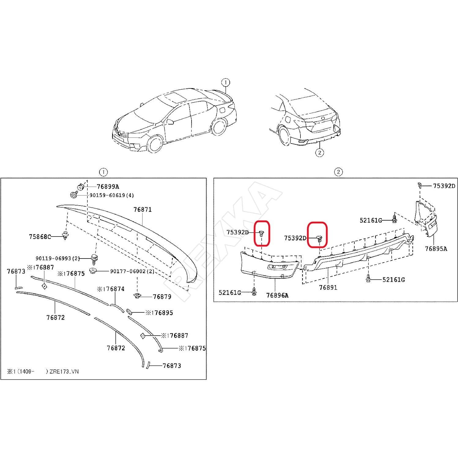 Rexka 31pcs Clips de Moldura para Toyota Lexus - Herramienta