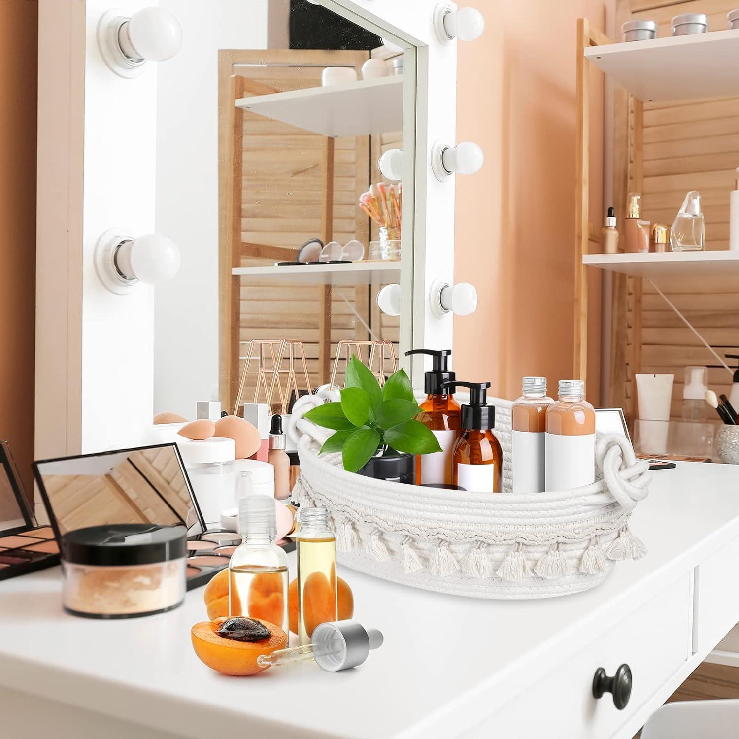 Cesta Tejida Followarm Blanca 31.75x16.51x12.7 cm Decorativa