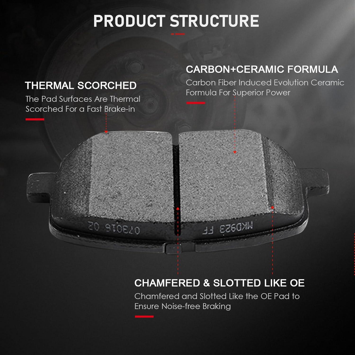 Pastillas de Freno Cerámicas Delanteras cciyu D923 - 4 Pcs