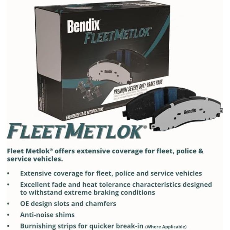 Pastillas de Freno Delanteras Bendix Fleet Metlok MKD1210FM