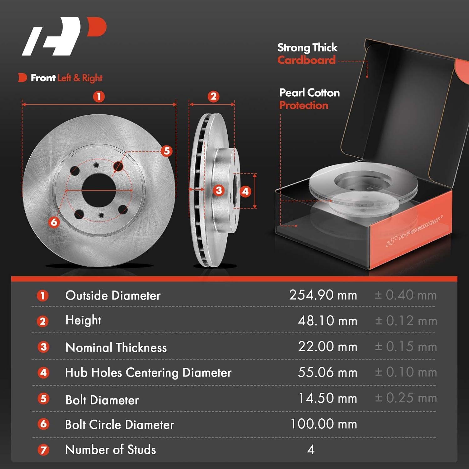 Discos de Freno Ventilados A-Premium 254mm + Pastillas Toyota/Chevy