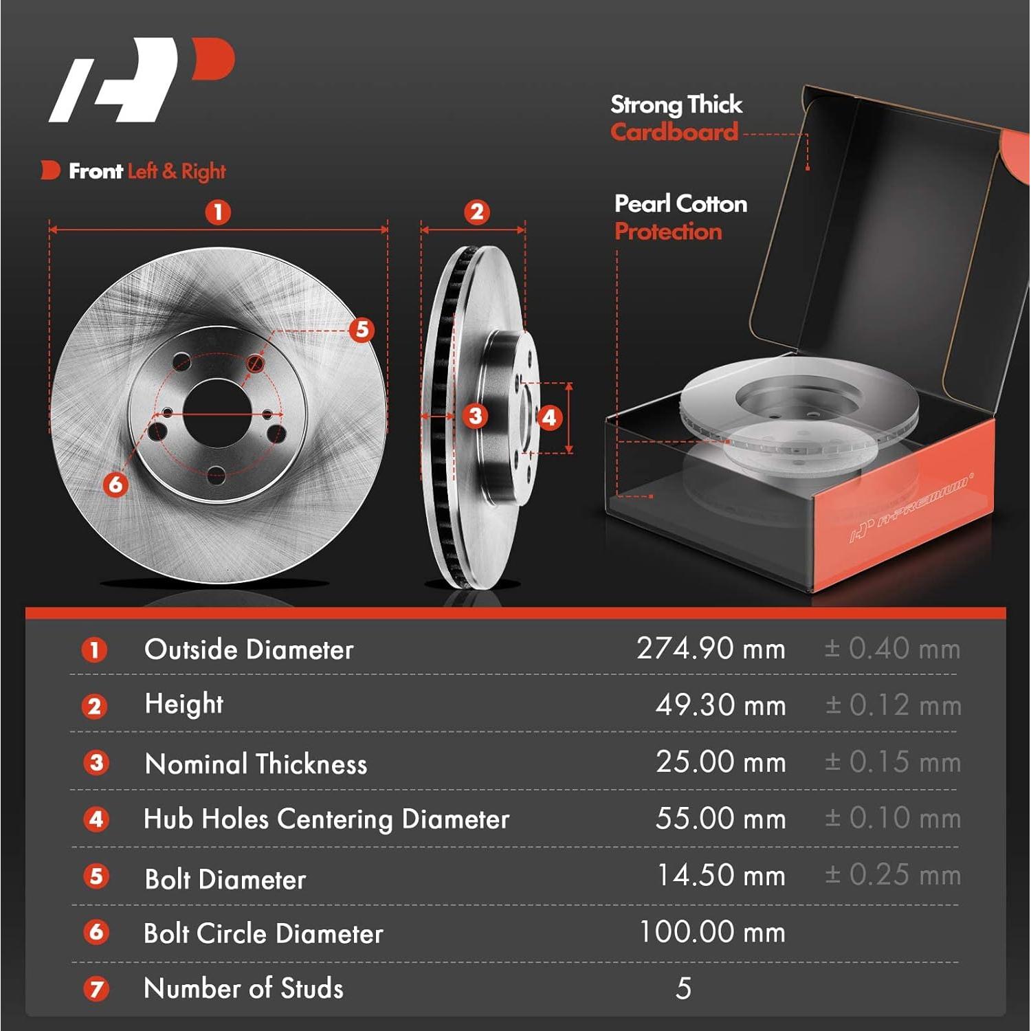 Discos de Freno Ventilados A-Premium + Pastillas Cerámicas