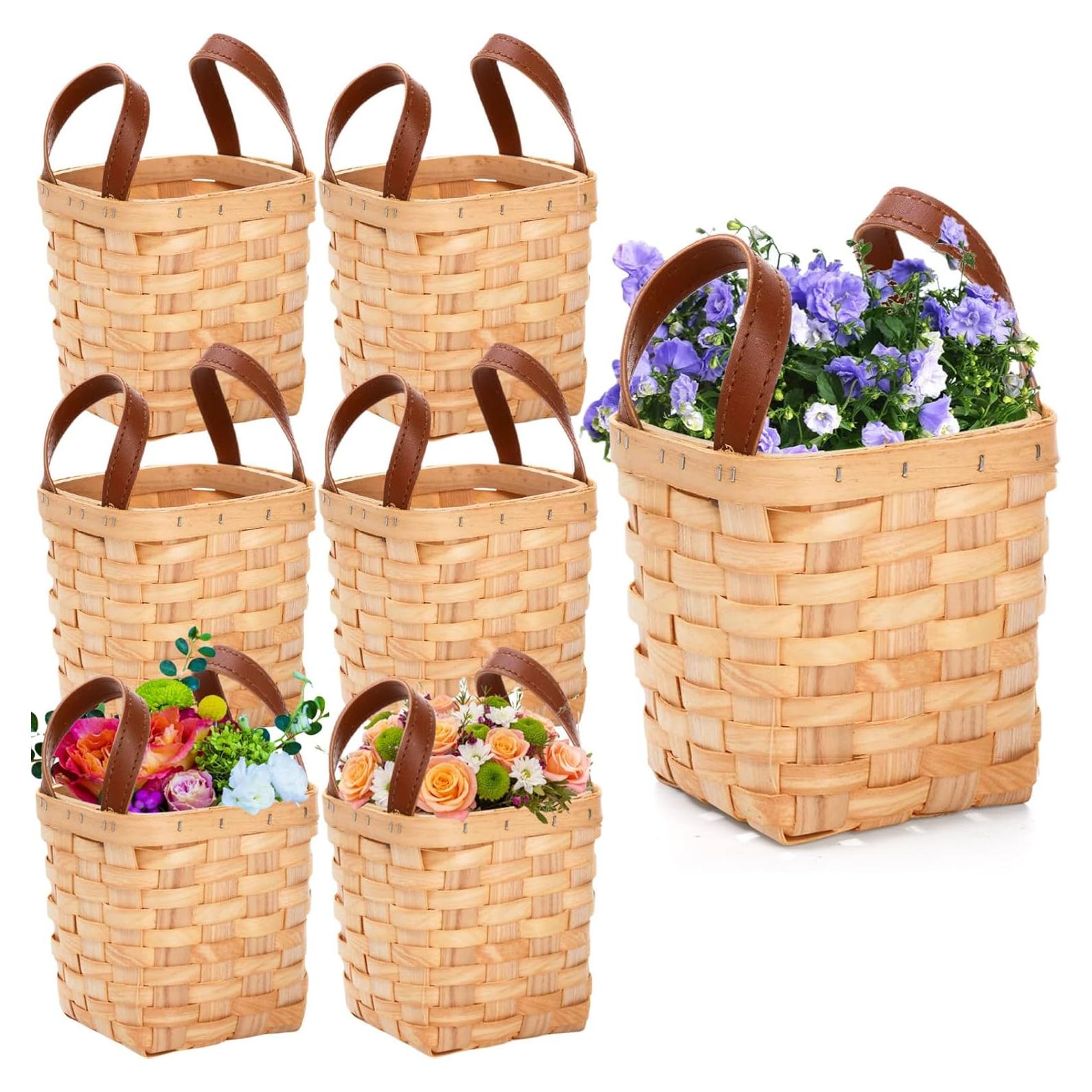 Cestas de Mimbre ZOOFOX 6 Piezas 10 cm Cuadradas