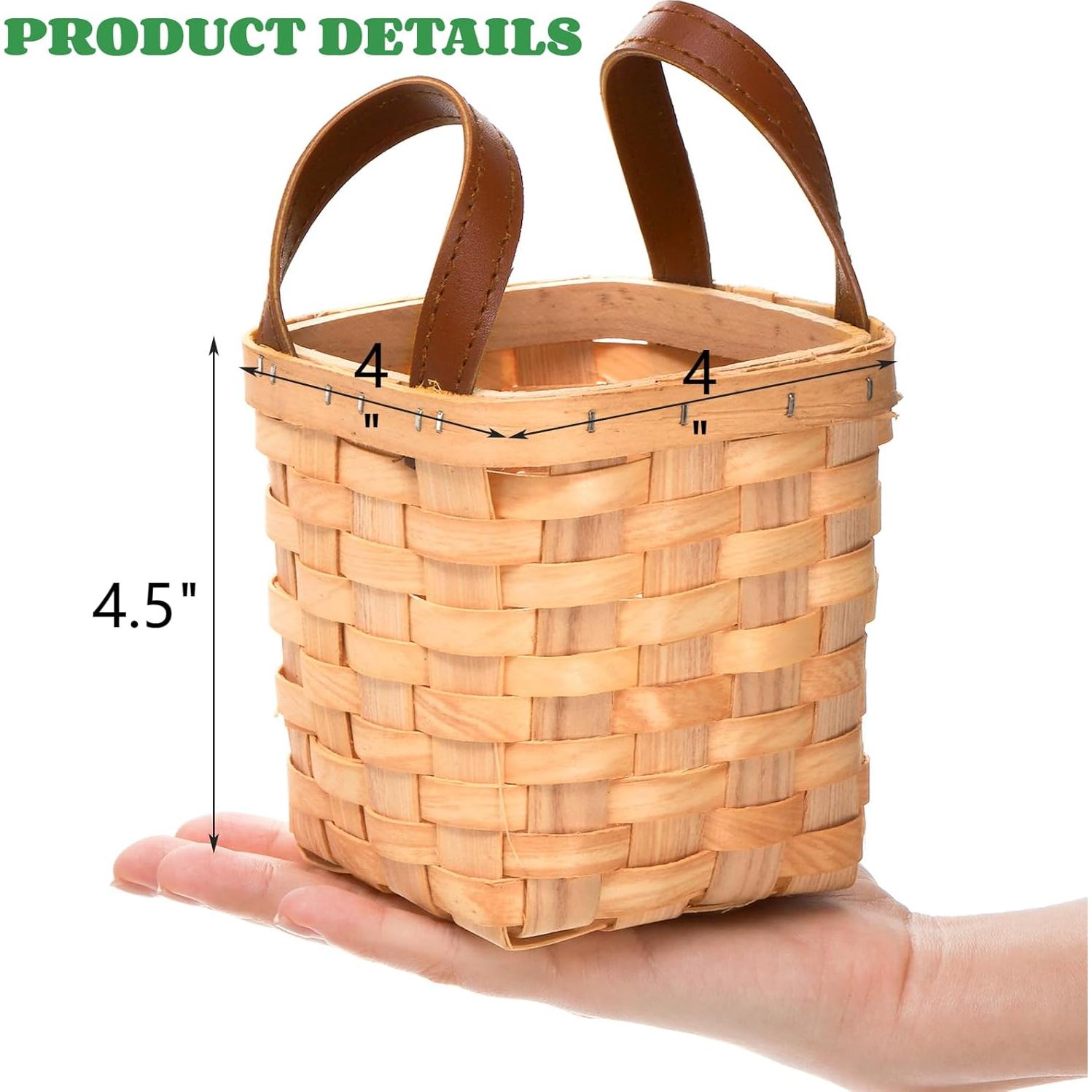 Cestas de Mimbre ZOOFOX 6 Piezas 10 cm Cuadradas