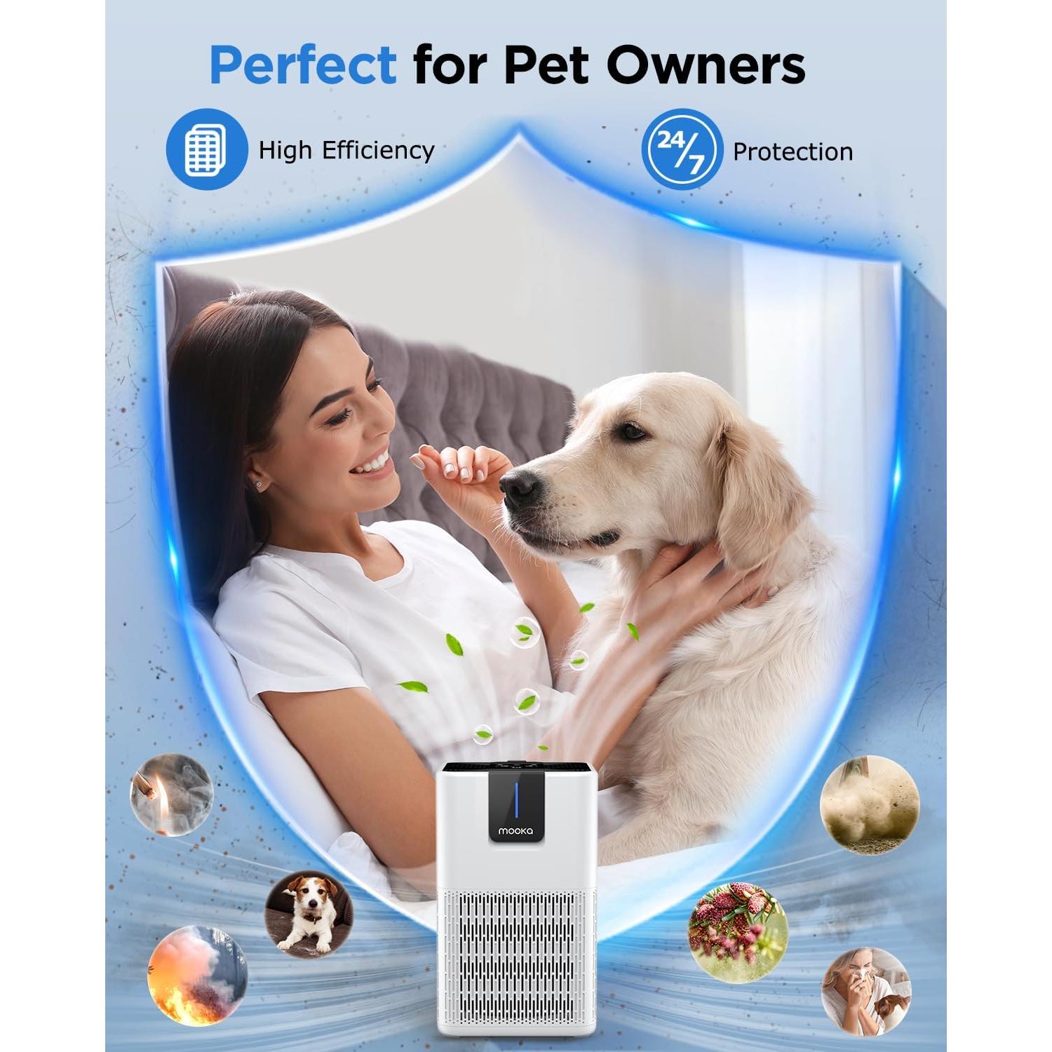 Purificador de Aire MOOKA M05 HEPA para Mascotas y Olores