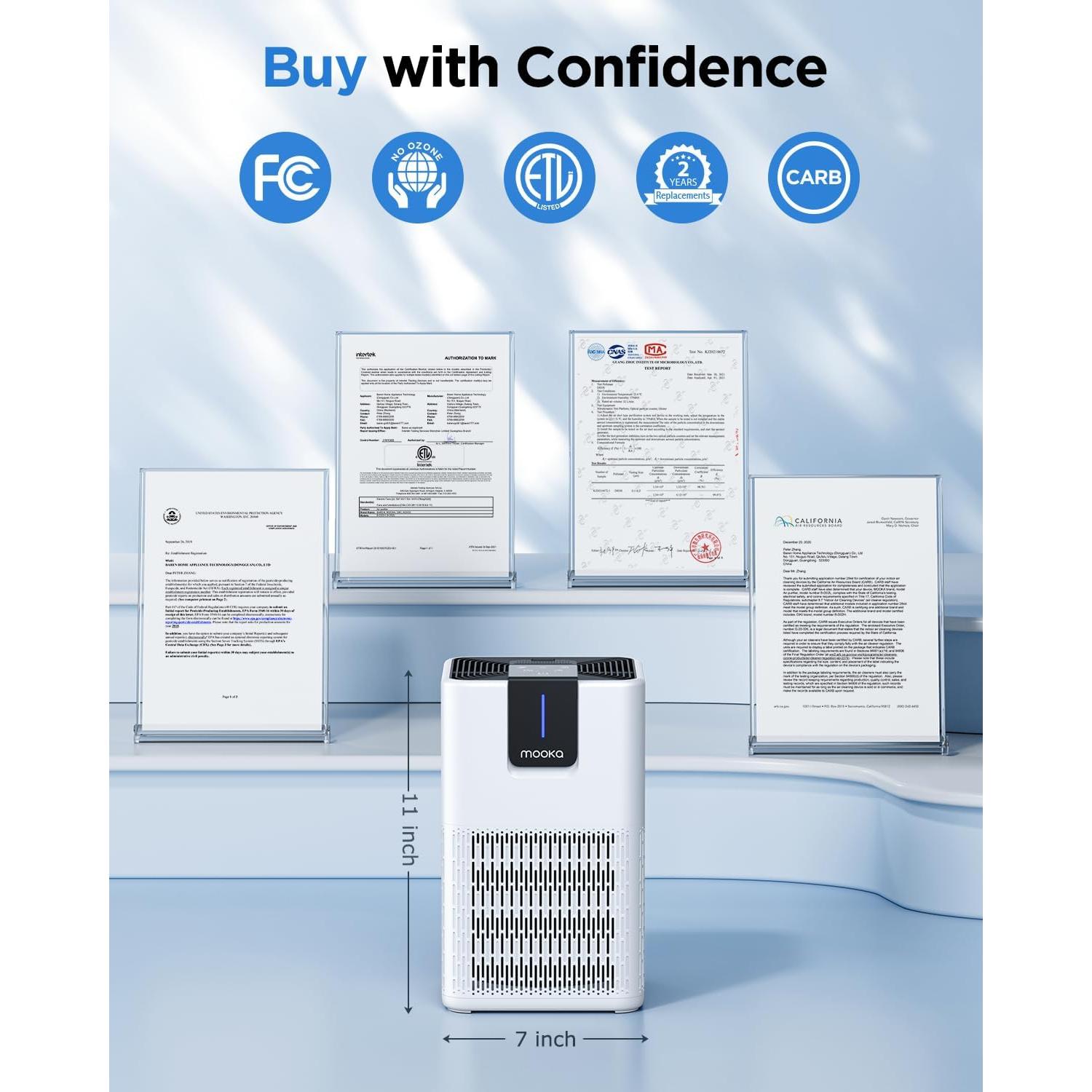 Purificador de Aire MOOKA M05 HEPA para Mascotas y Olores