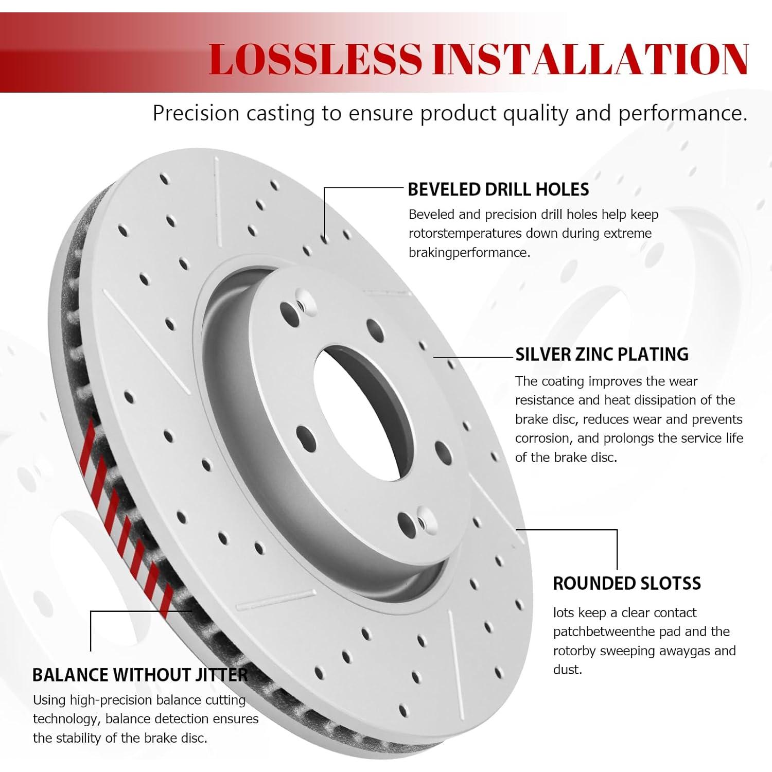 Kit de Freno YXPCARS Discos y Pastillas Cerámicas Toyota