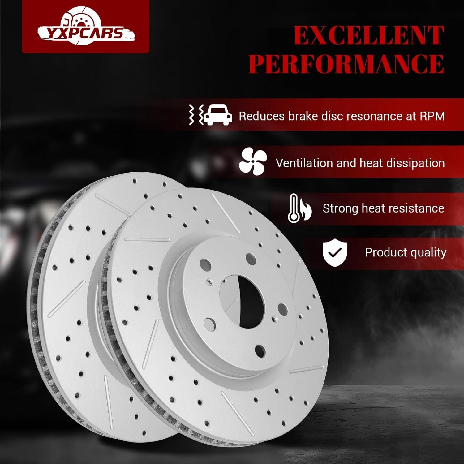 Kit de Freno YXPCARS Discos y Pastillas Cerámicas Toyota