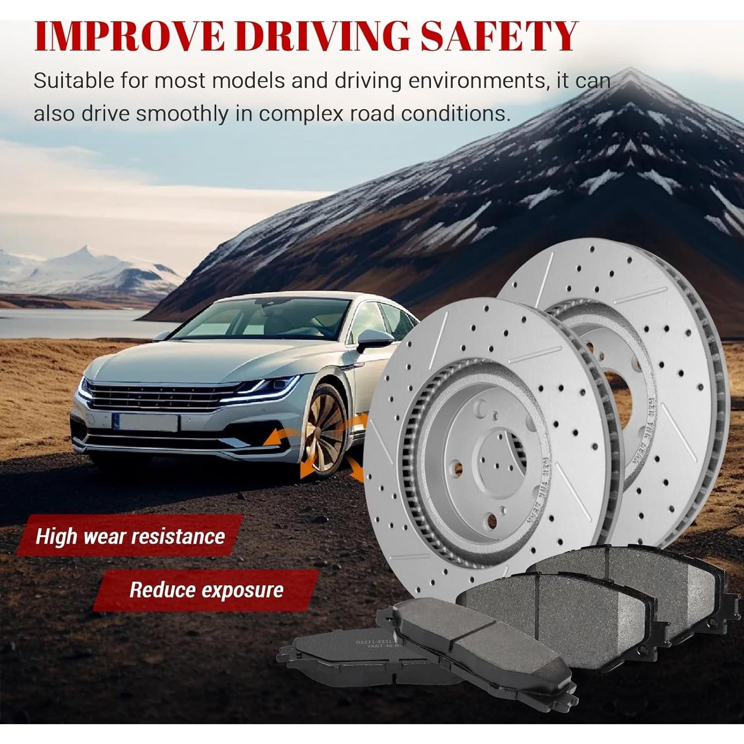 Kit de Freno YXPCARS Discos y Pastillas Cerámicas Toyota