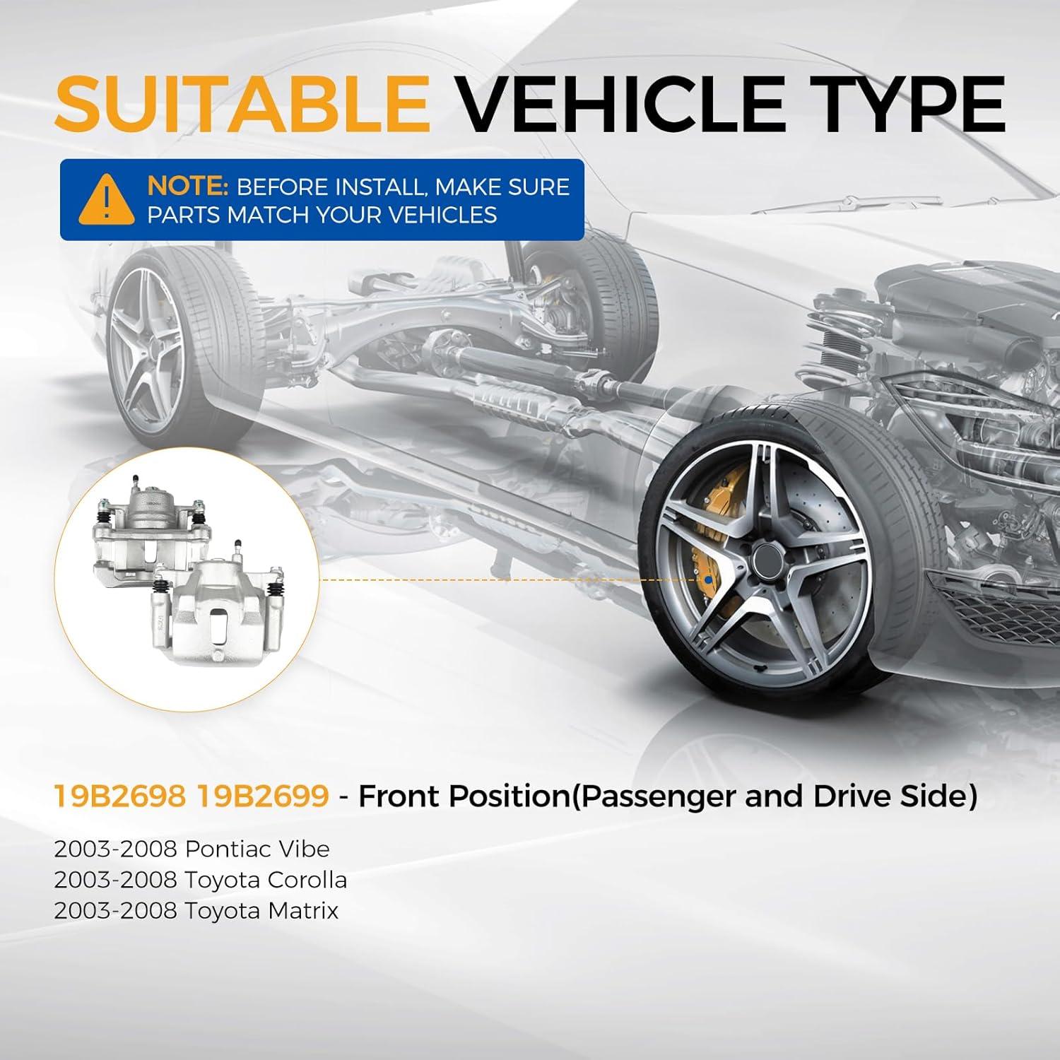 Caliper de Freno Frontal PAROD 19B2698 19B2699 para Toyota