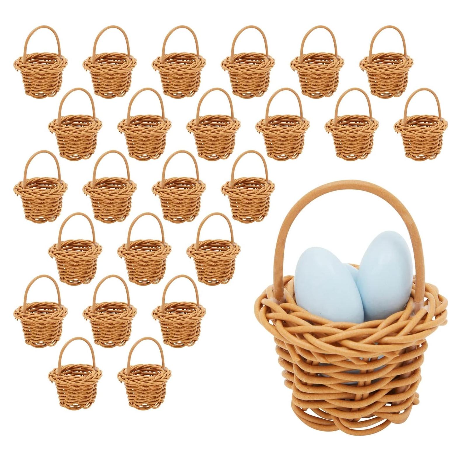 Cestas de Picnic Mini Juvale 24 Piezas Rattan 6.99 cm