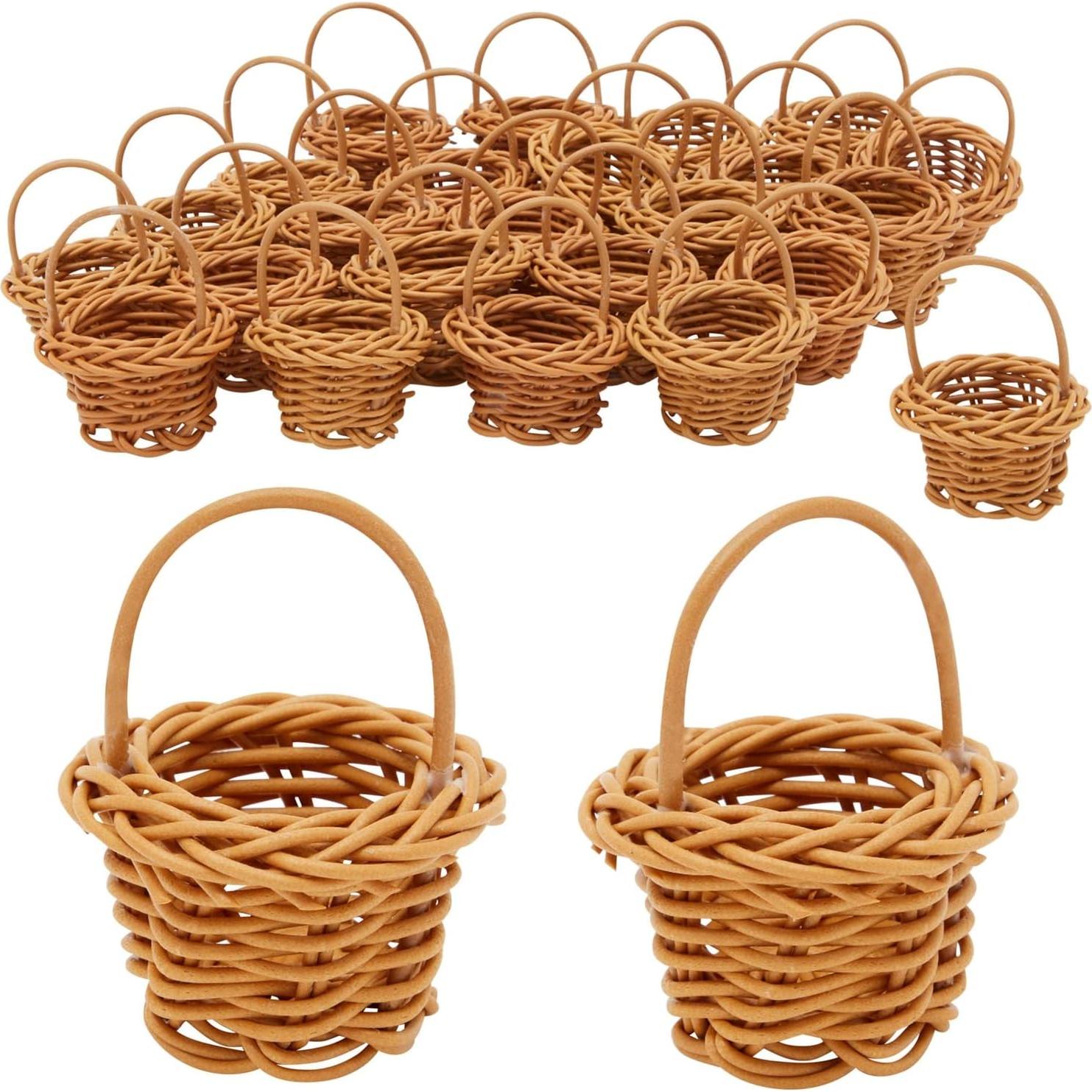 Cestas de Picnic Mini Juvale 24 Piezas Rattan 6.99 cm