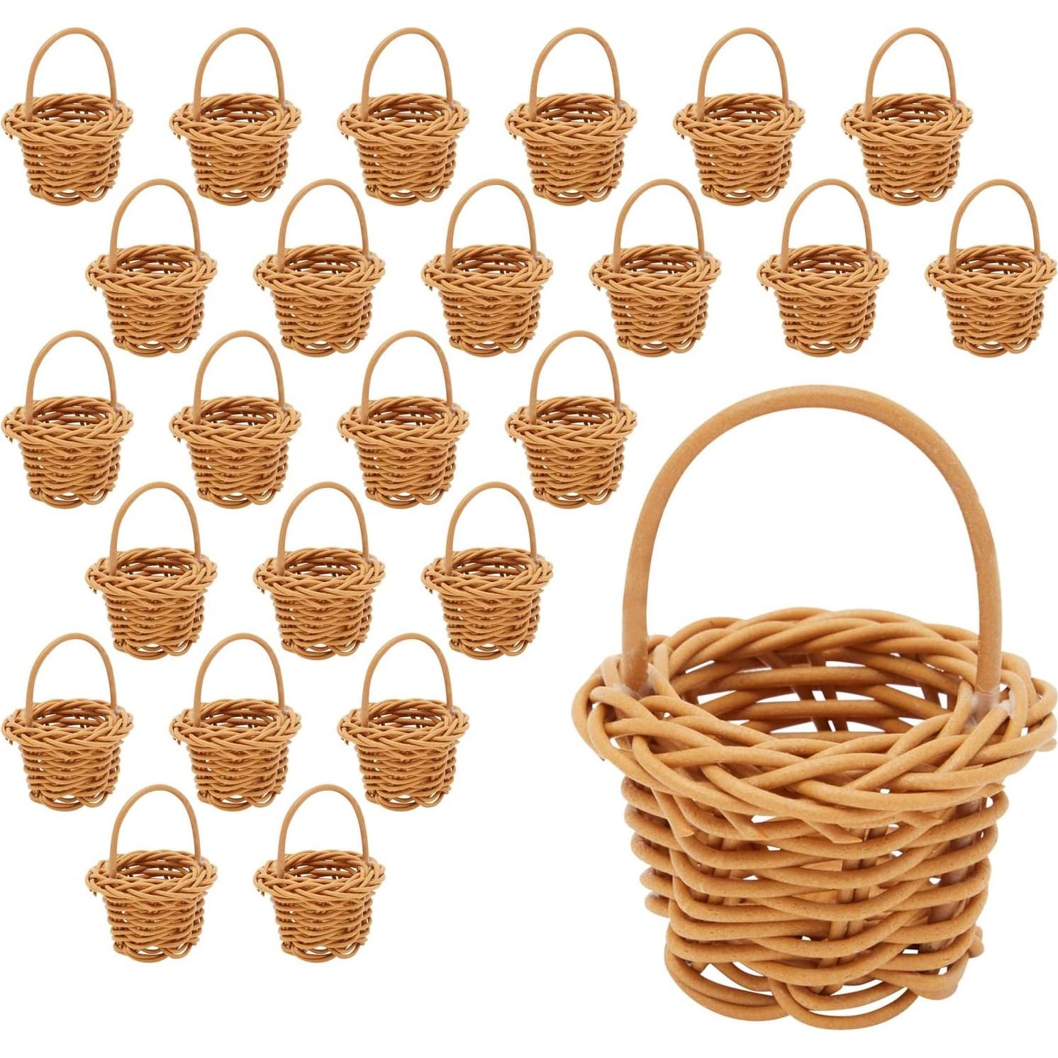 Cestas de Picnic Mini Juvale 24 Piezas Rattan 6.99 cm