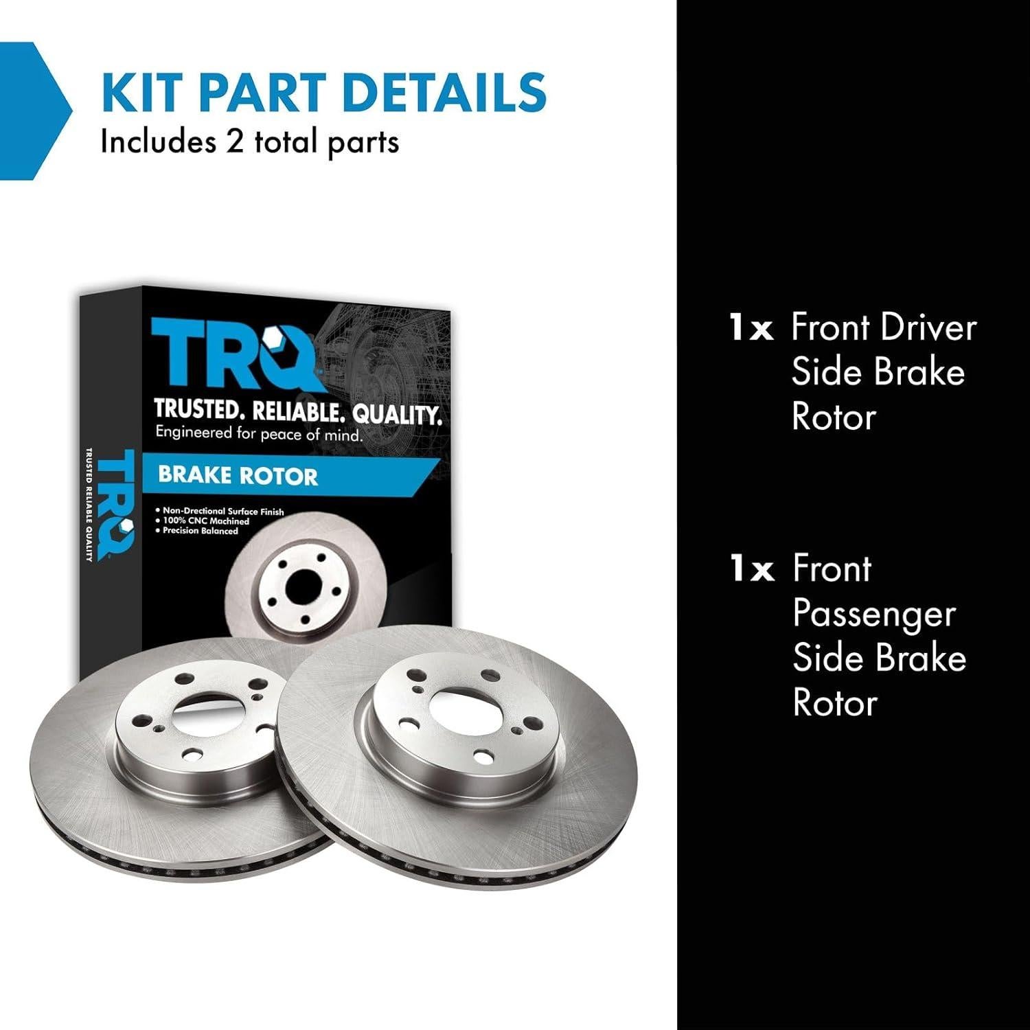 Juego de Discos de Freno Delanteros TRQ Ventilados 2 Piezas