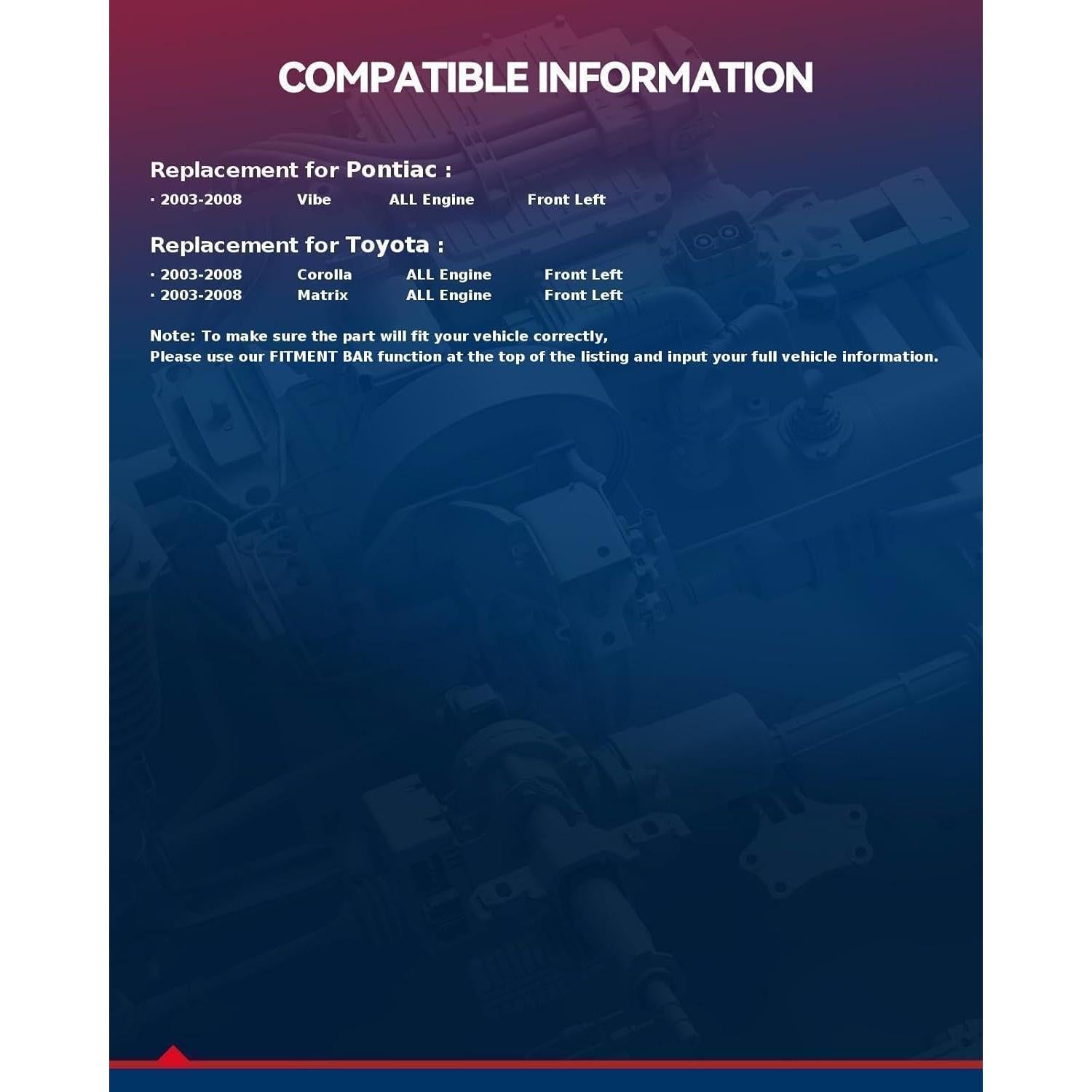 Caliper de Freno de Disco KAX Lado Izquierdo para Corolla Vibe