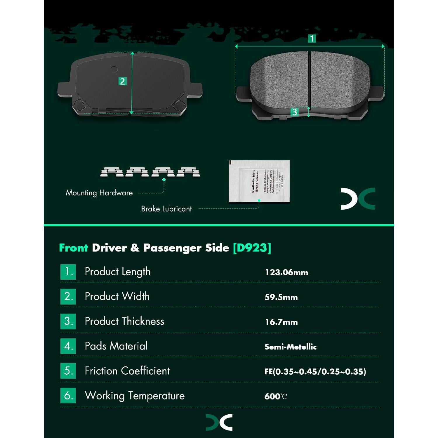 Pastillas de freno de cerámica SCITOO para Toyota y Pontiac