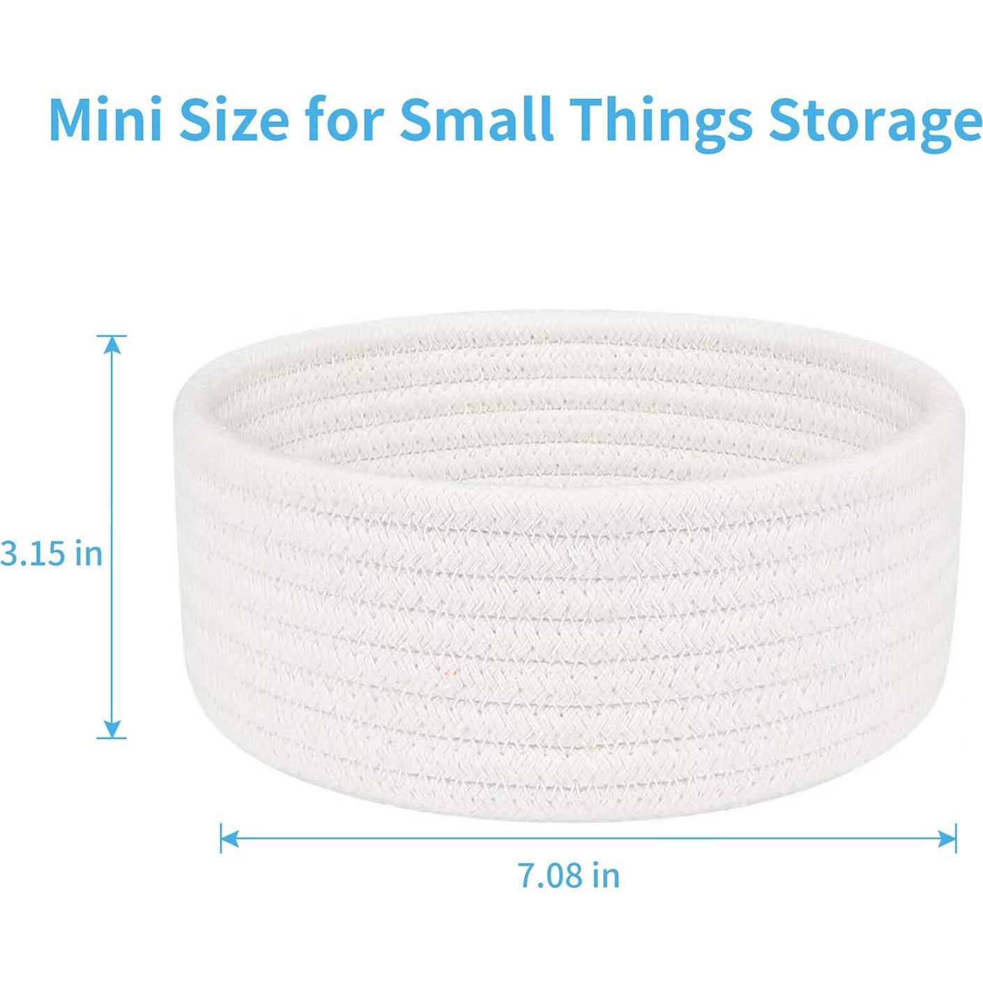 Cesta Pequeña ABenkle Algodón Blanca 18x18x8 cm 2 Piezas