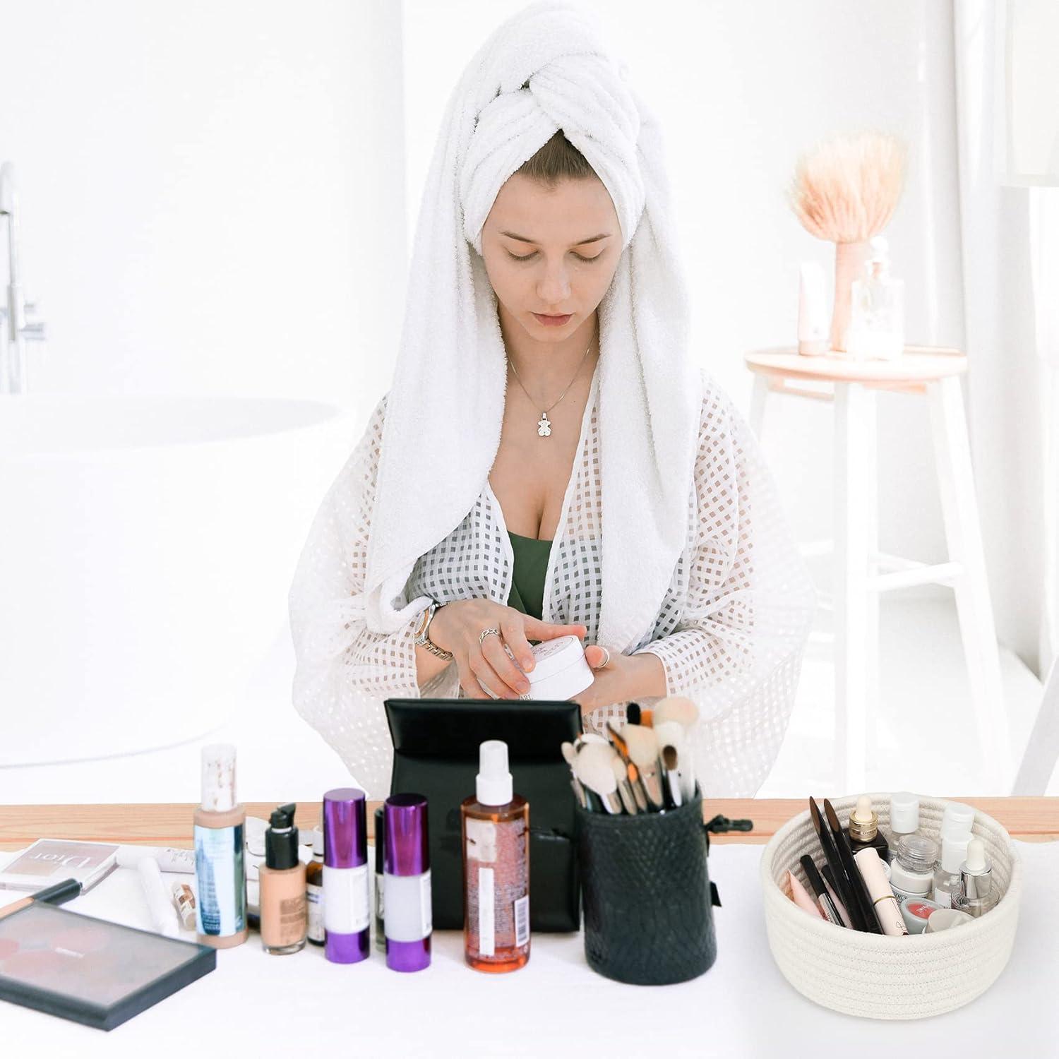 Cesta Pequeña ABenkle Algodón Blanca 18x18x8 cm 2 Piezas