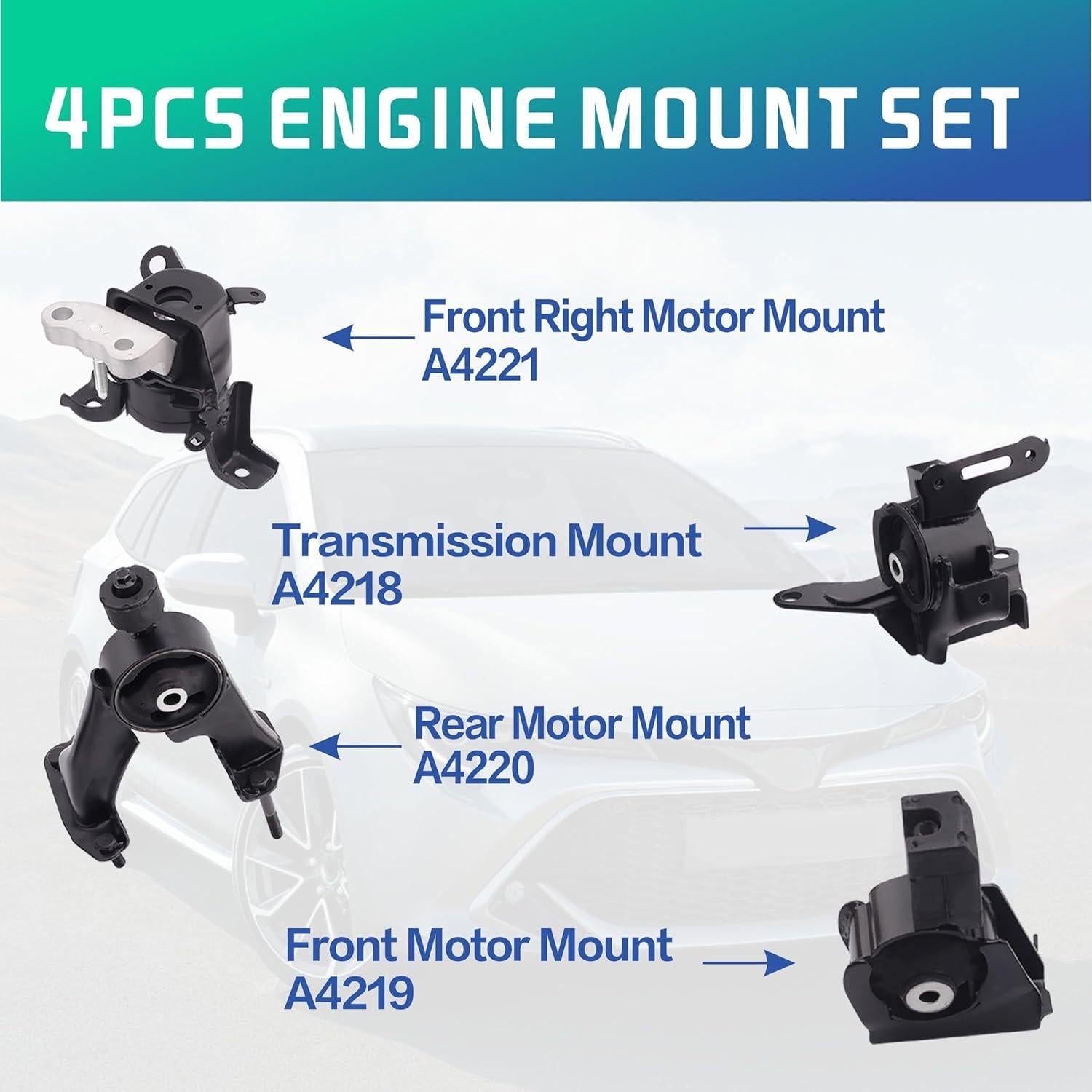 Soportes de Motor YBDDZH para Corolla 2014-2019 1.8L Automático