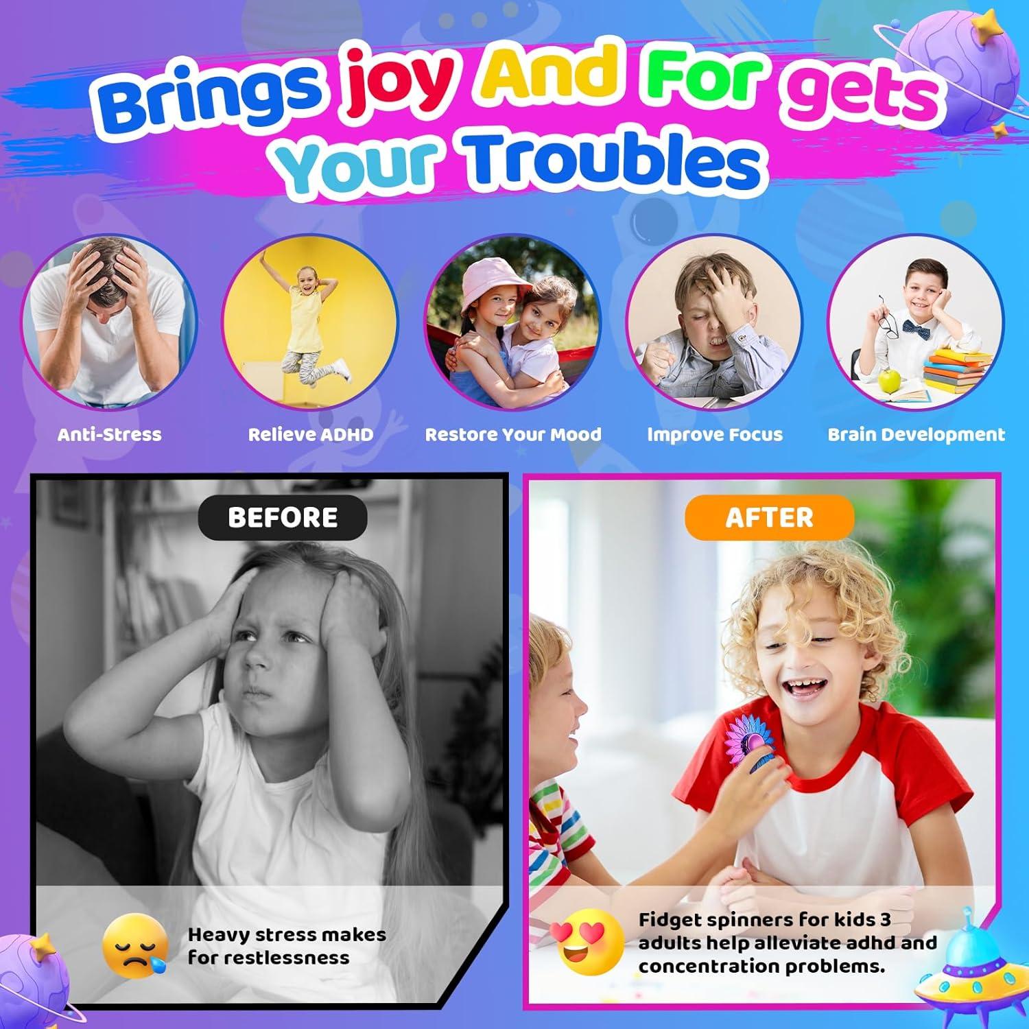 Paquete de 12 Spinners de Plástico Jawhock - Antiestrés