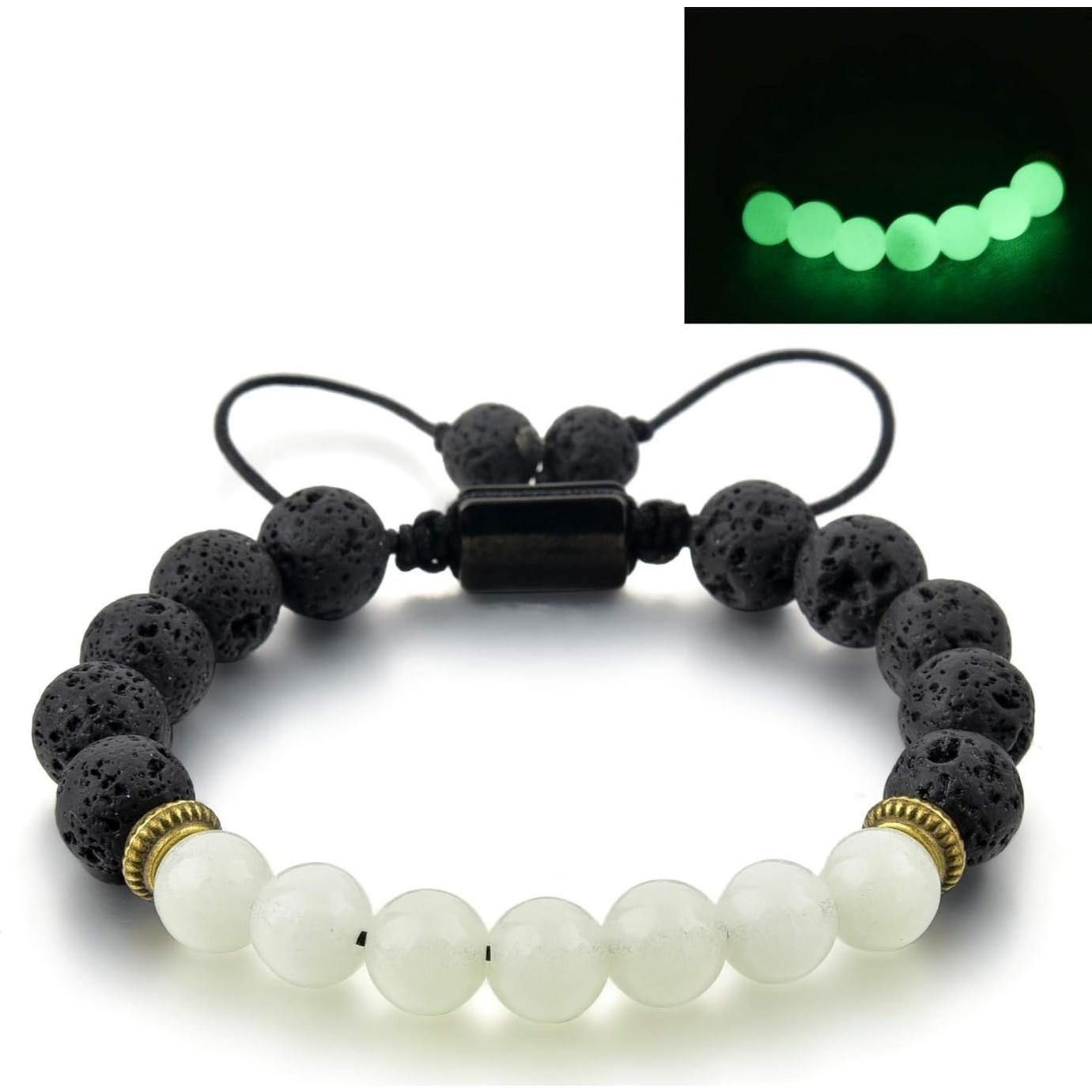 Pulsera Volcánica MYSTIQS Ajustable con Piedras de Lava y Aceites
