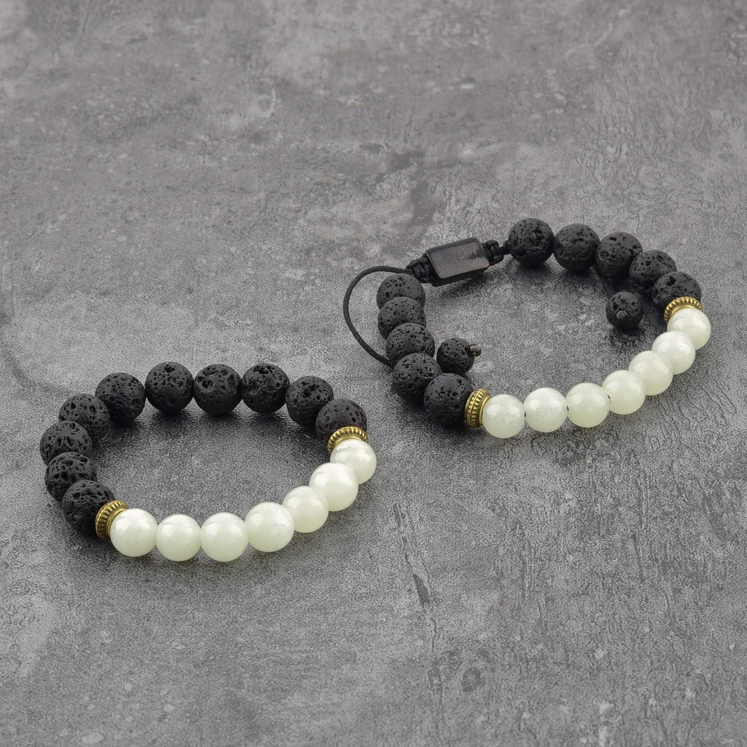 Pulsera Volcánica MYSTIQS Ajustable con Piedras de Lava y Aceites