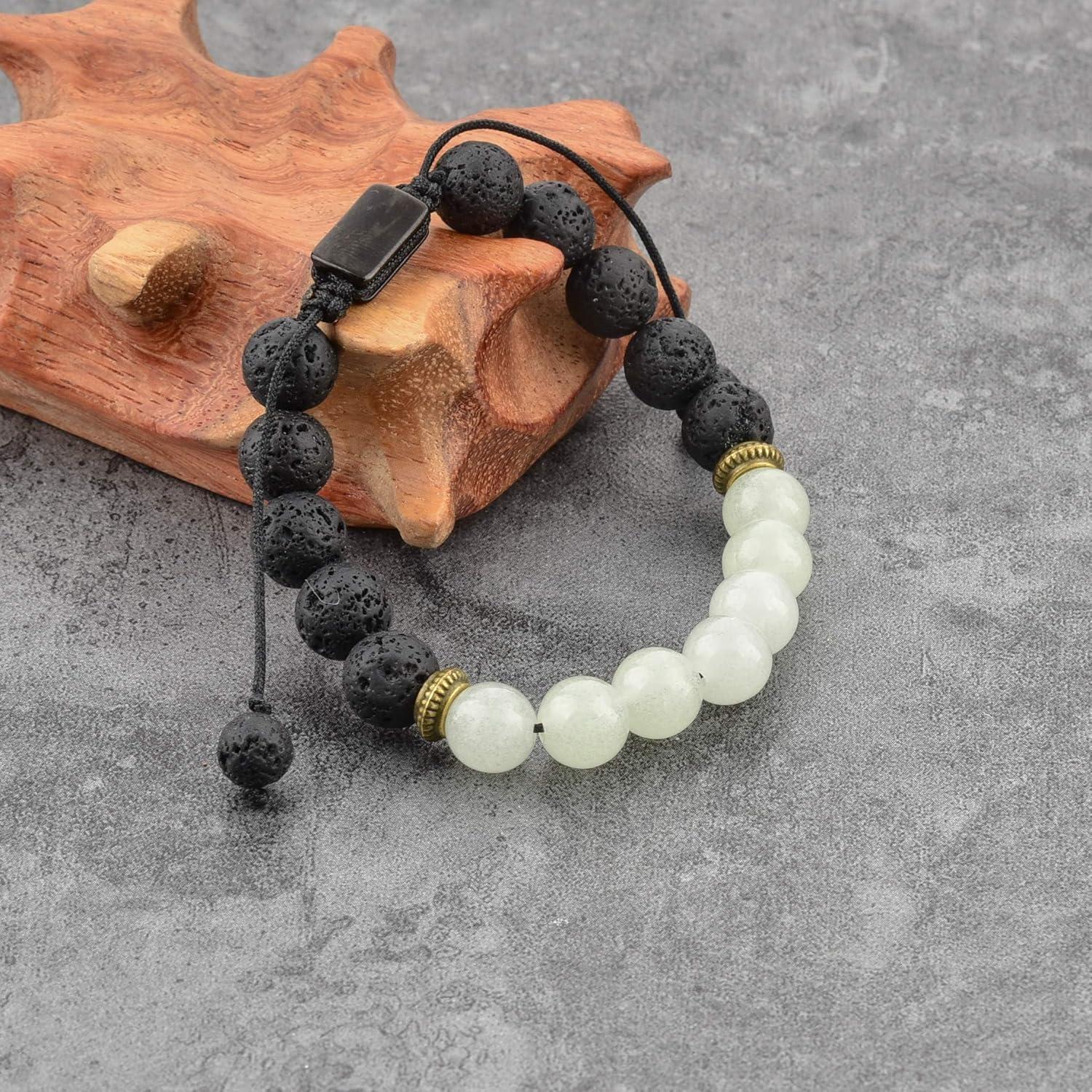 Pulsera Volcánica MYSTIQS Ajustable con Piedras de Lava y Aceites