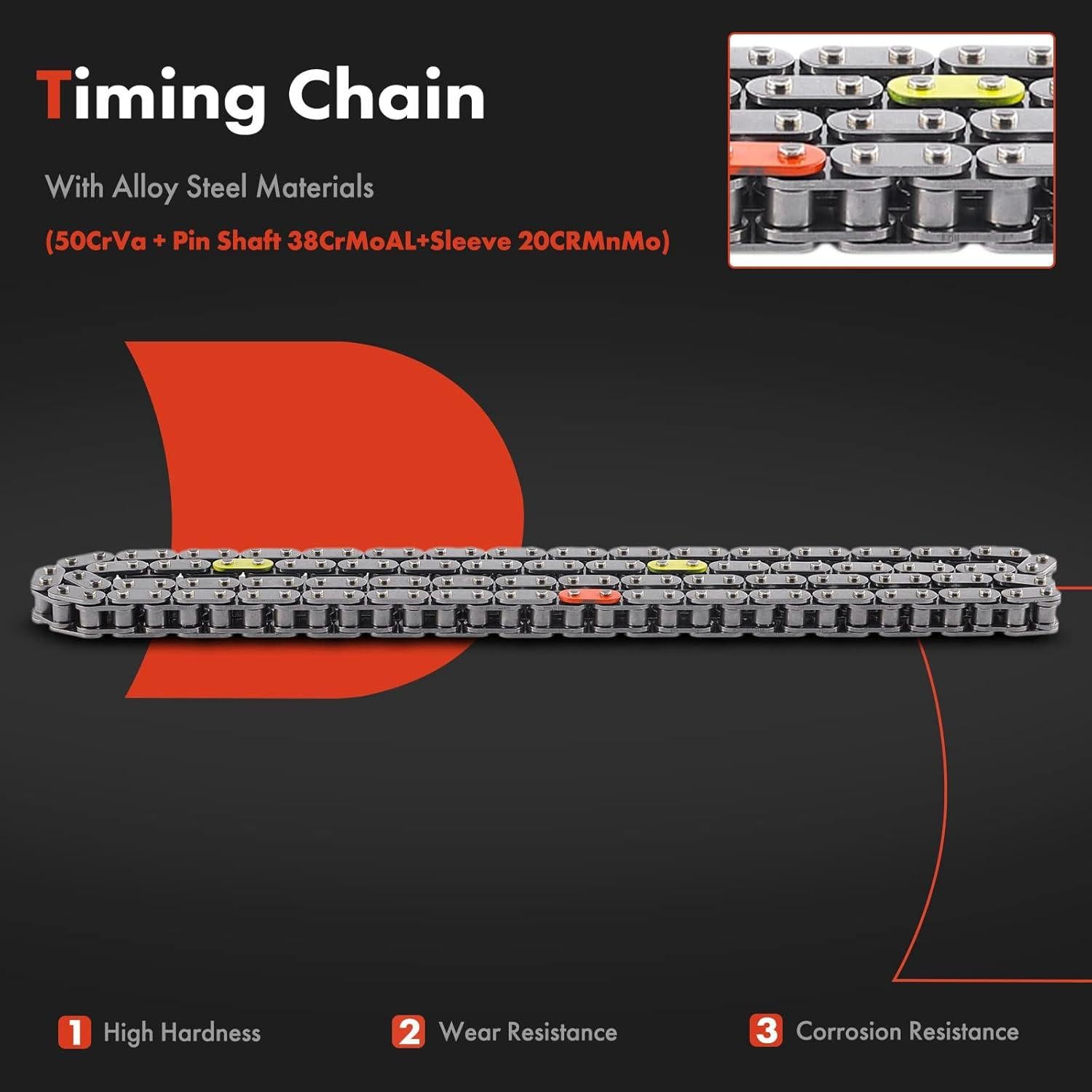 Kit Cadena de Tiempo A-Premium 6PCS para Toyota y Chevrolet