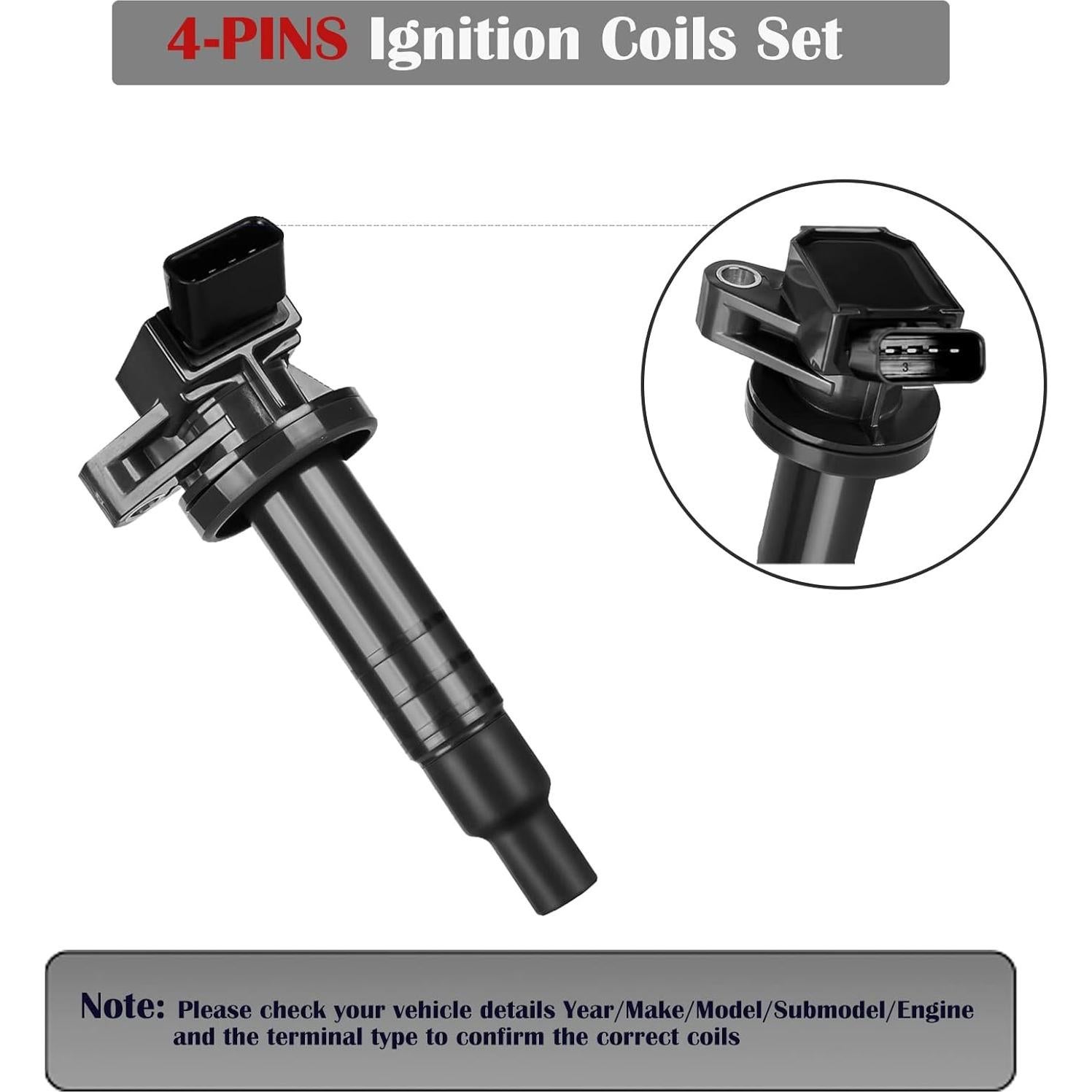 Juego de 4 Bobinas de Encendido LCWRGS para Toyota 1.8L