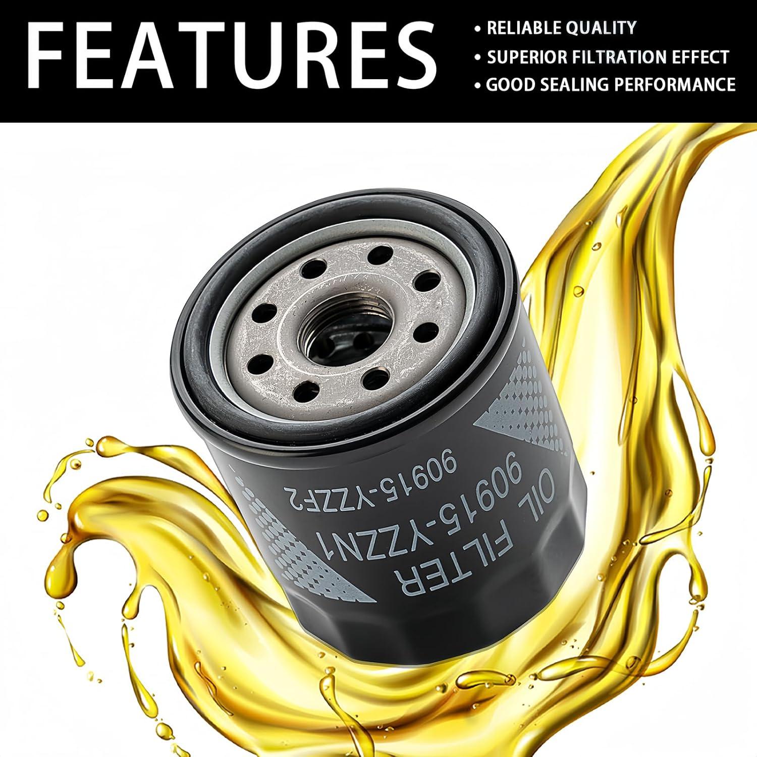 Filtro de aceite TOPVOP 90915-YZZN1 + 3 arandelas - Toyota