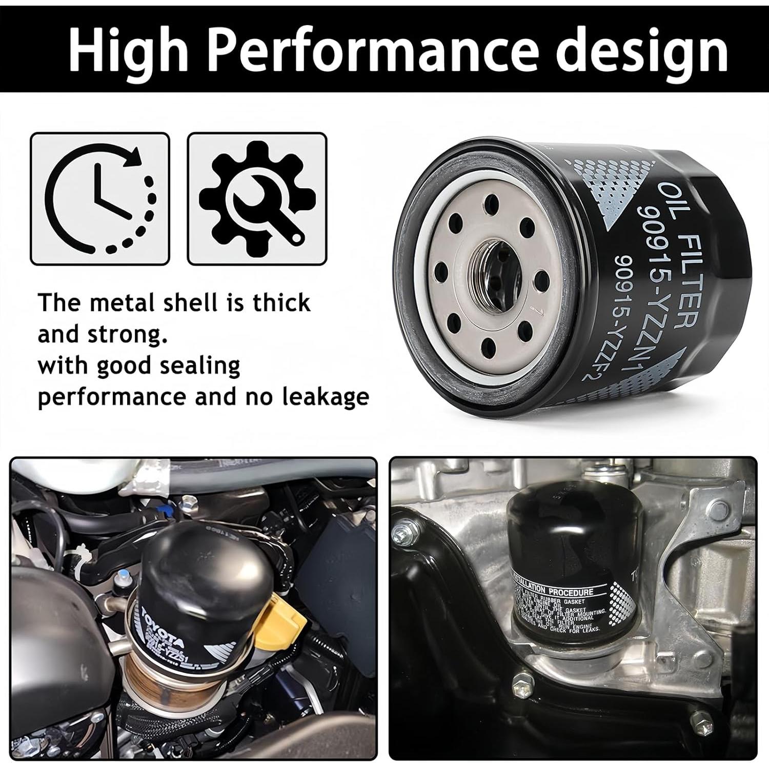 Filtro de aceite TOPVOP 90915-YZZN1 + 3 arandelas - Toyota