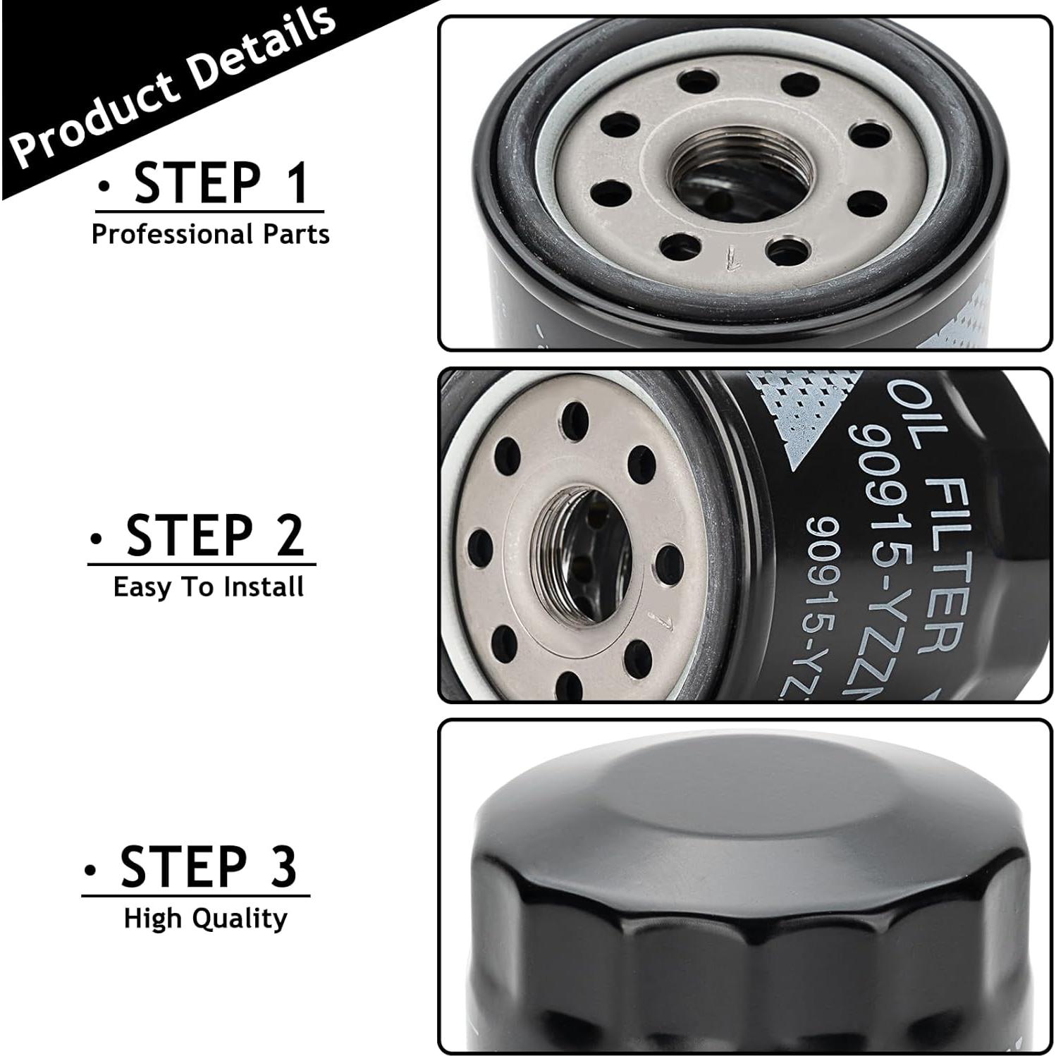 Filtro de aceite TOPVOP 90915-YZZN1 + 3 arandelas - Toyota