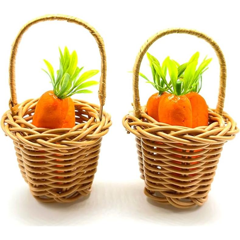 Cestas de Ratán Miniatura Art&Beauty 4 Piezas Decorativas