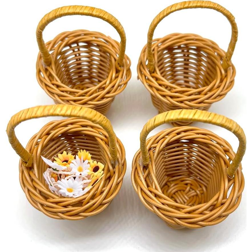 Cestas de Ratán Miniatura Art&Beauty 4 Piezas Decorativas