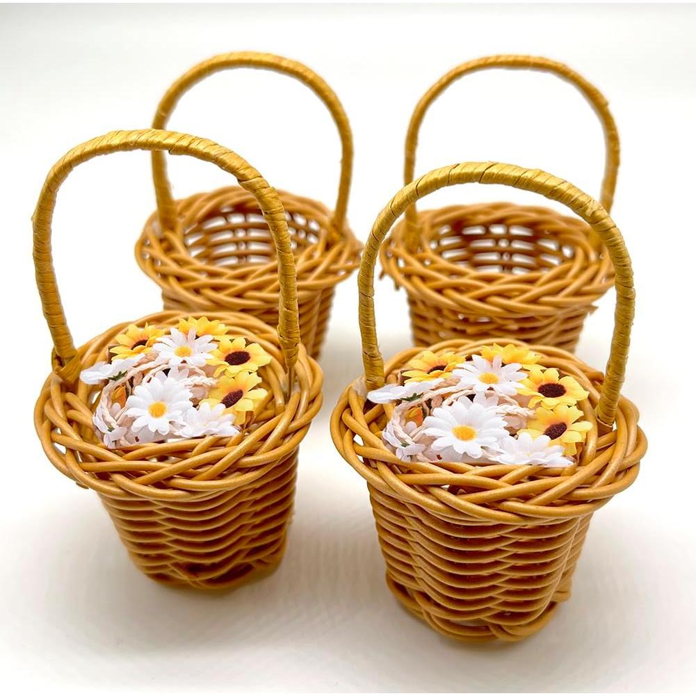 Cestas de Ratán Miniatura Art&Beauty 4 Piezas Decorativas